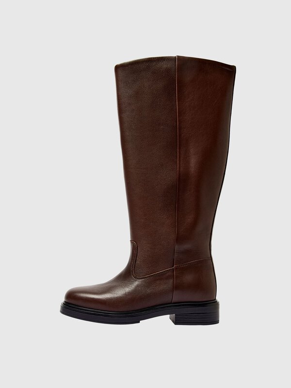 Leather Knee-High Boots