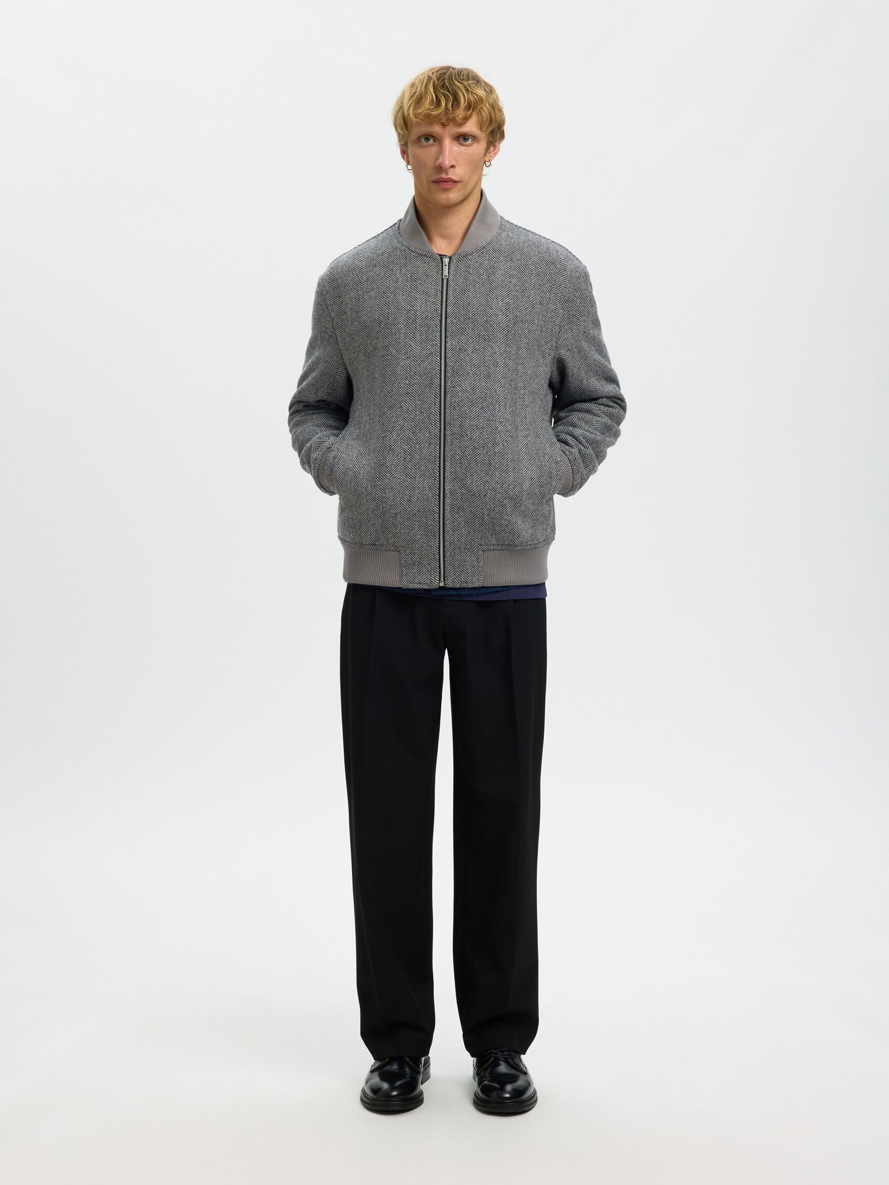 LAINE MÉLANGÉE VESTE BOMBER