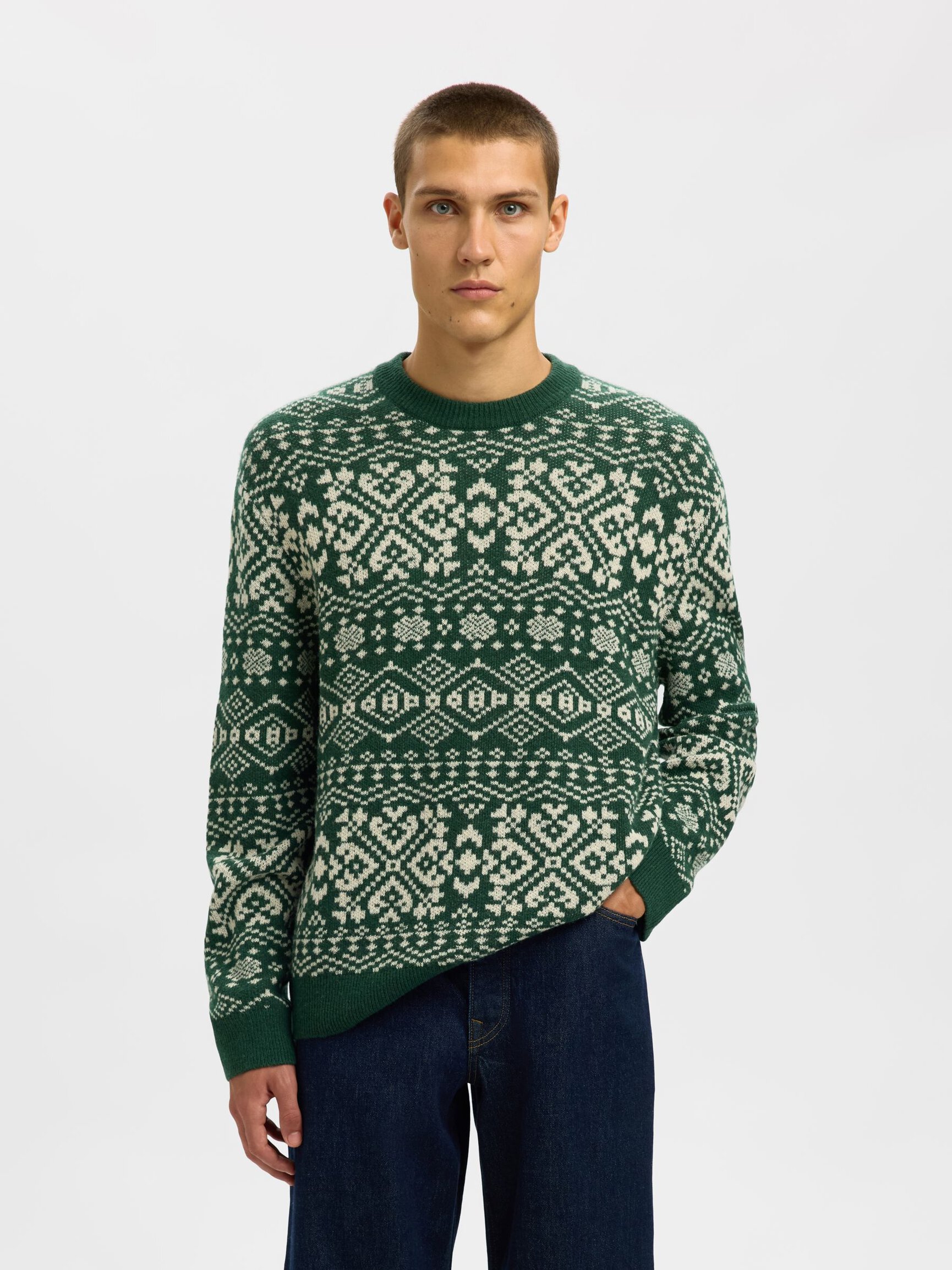 WOOL BLEND CREWNECK JUMPER