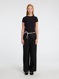 EXTRA WIJDE PIJPEN HIGH-WAIST BROEK, Black, highres