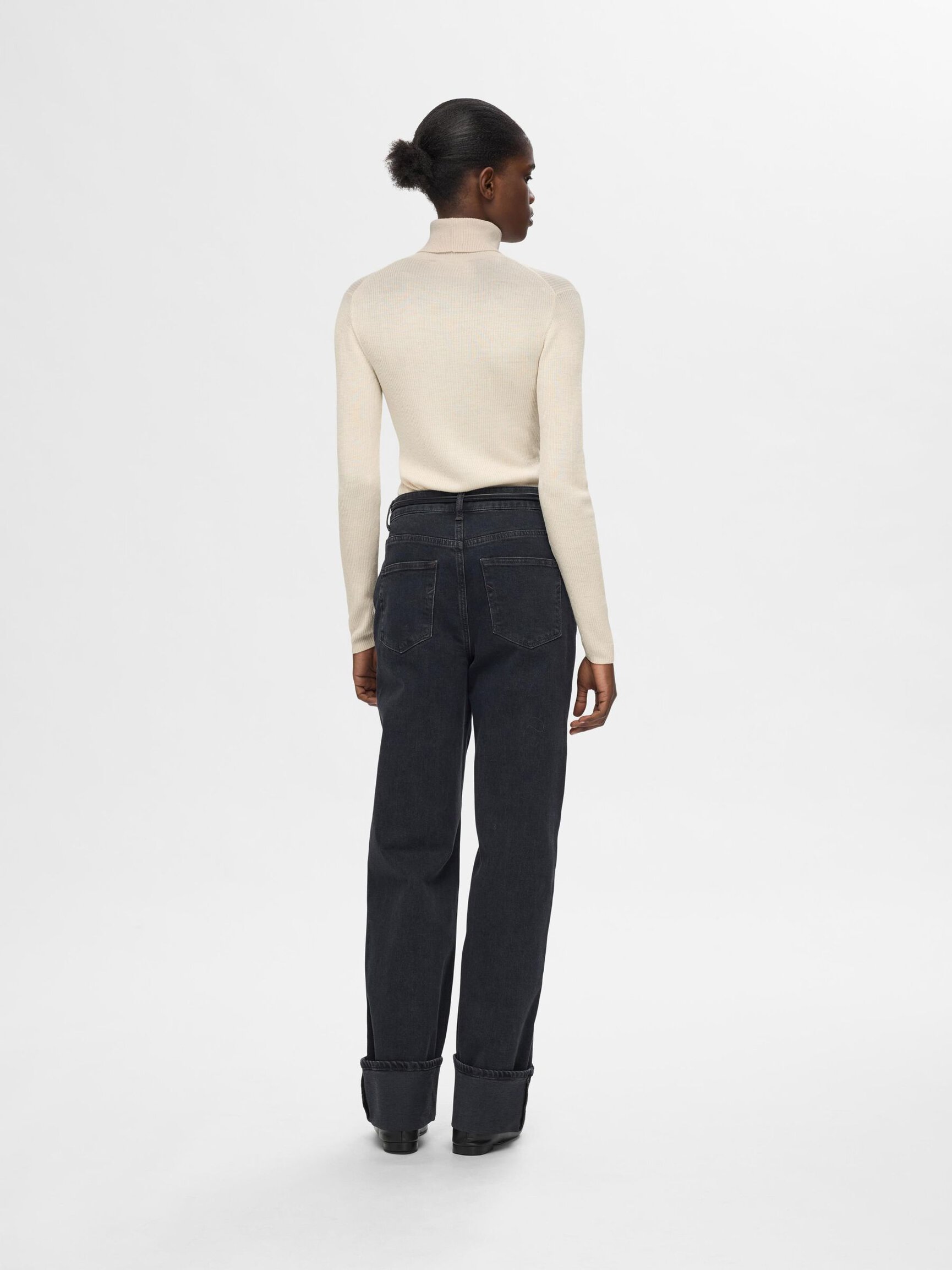 GERIPPTES WOLLGEMISCH ROLLKRAGENPULLOVER