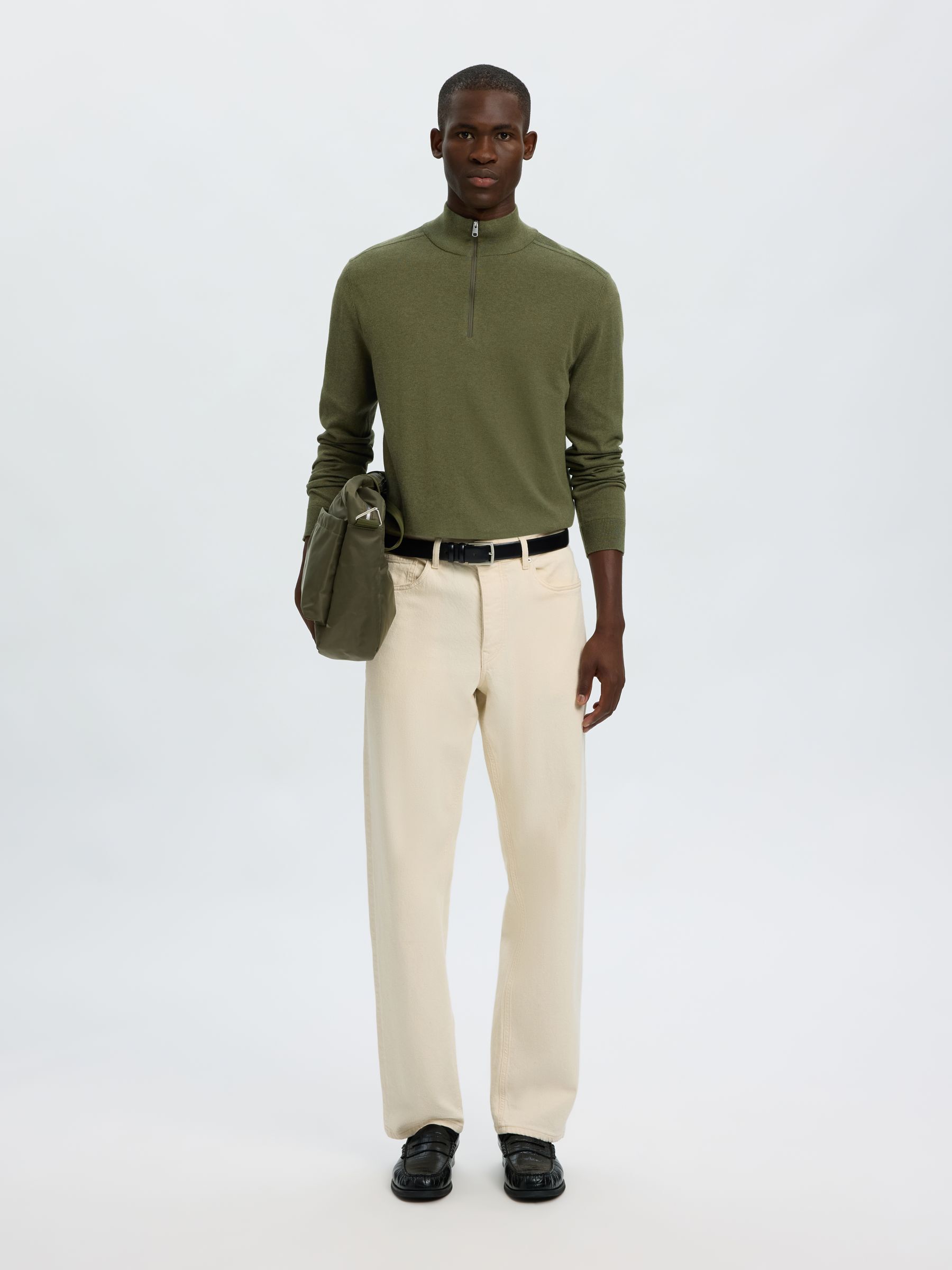 HALF-ZIP KNITTED JUMPER