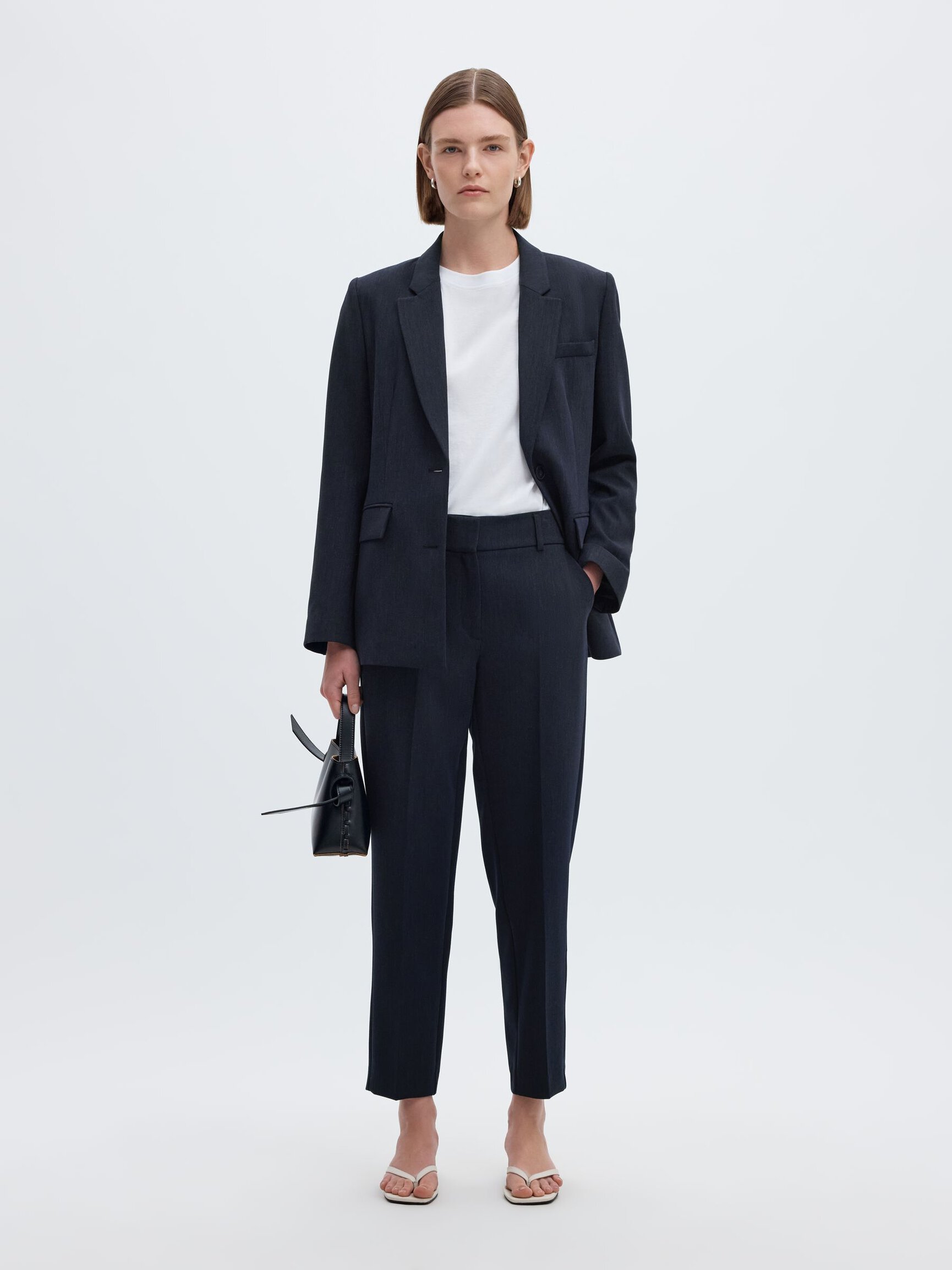 VISCOSE BLEND CROPPED TROUSERS