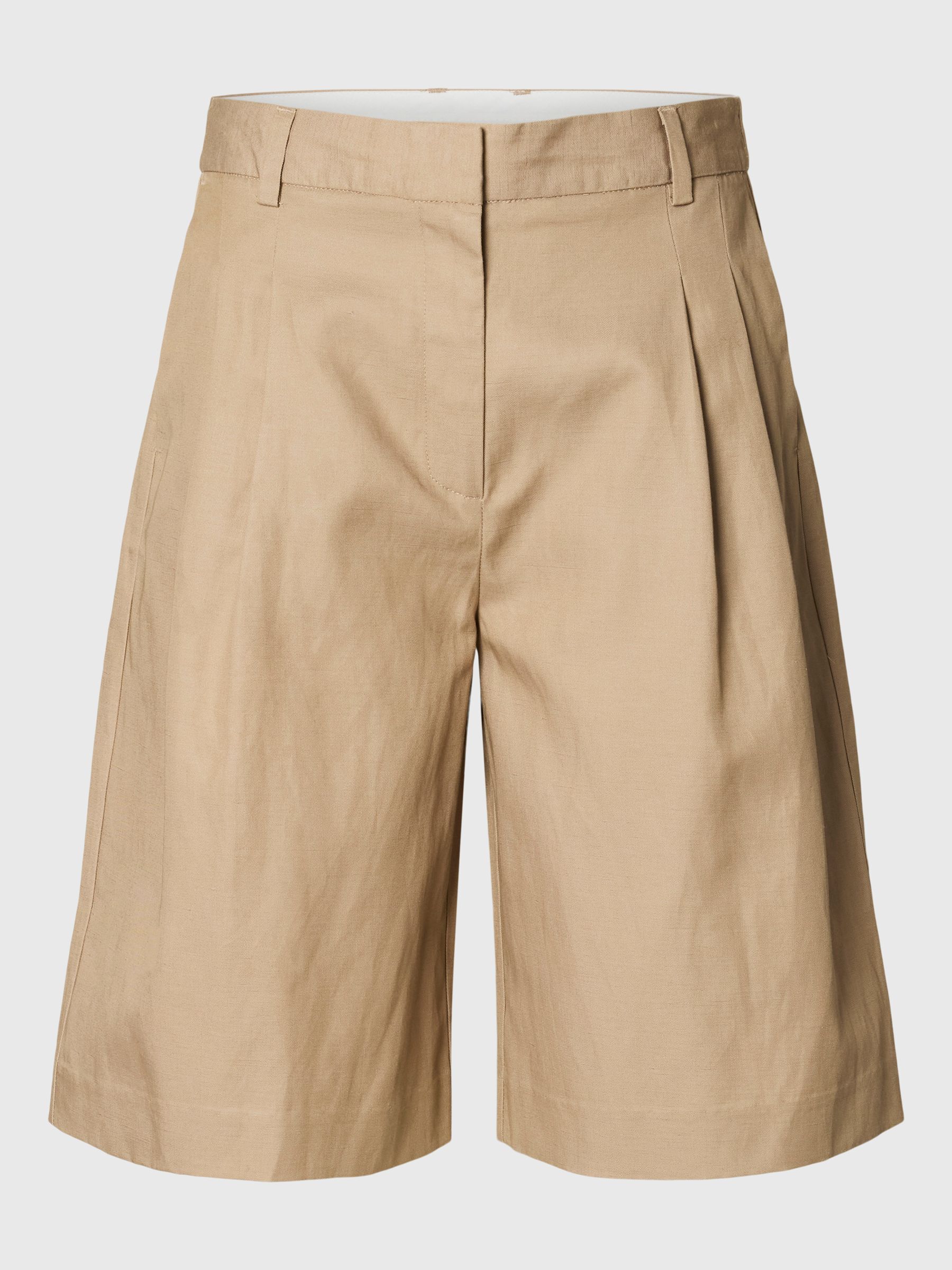 COTTON BLEND BERMUDA SHORTS