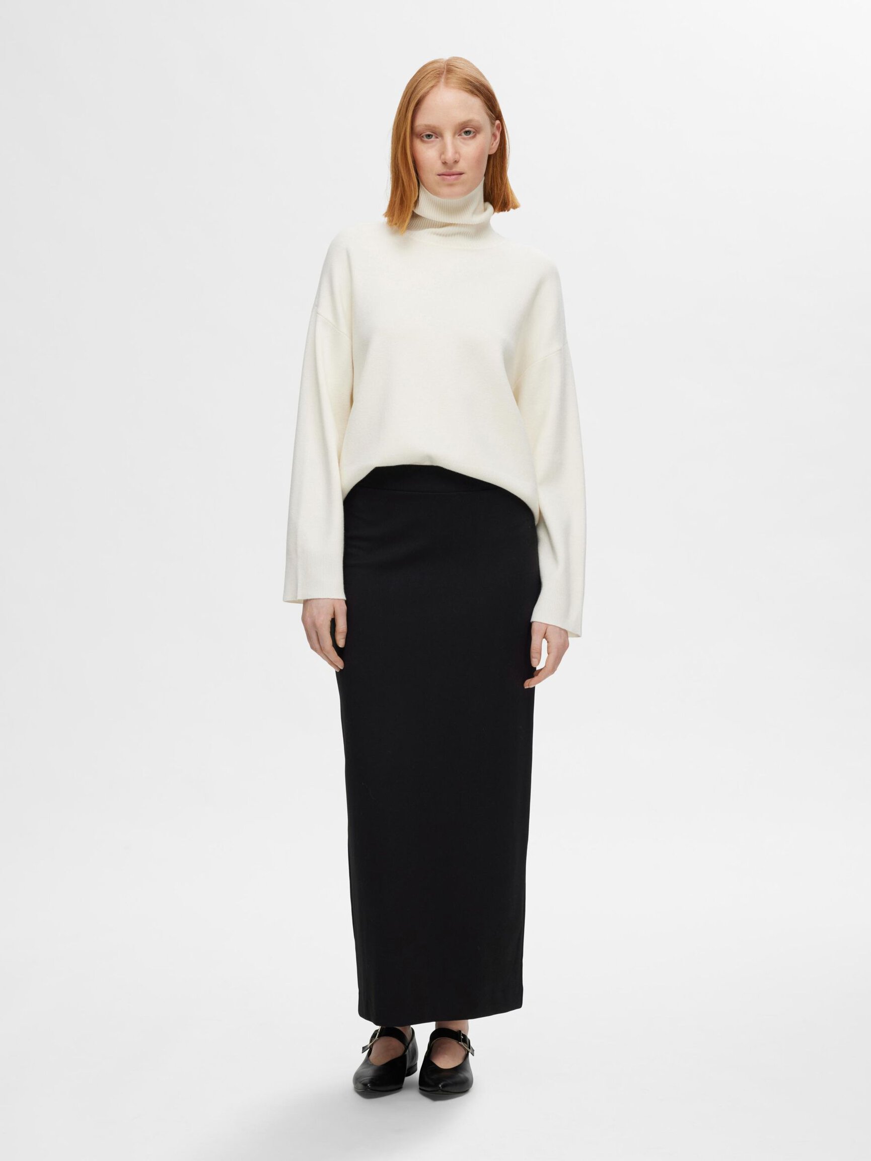 VISCOSE BLEND MAXI SKIRT