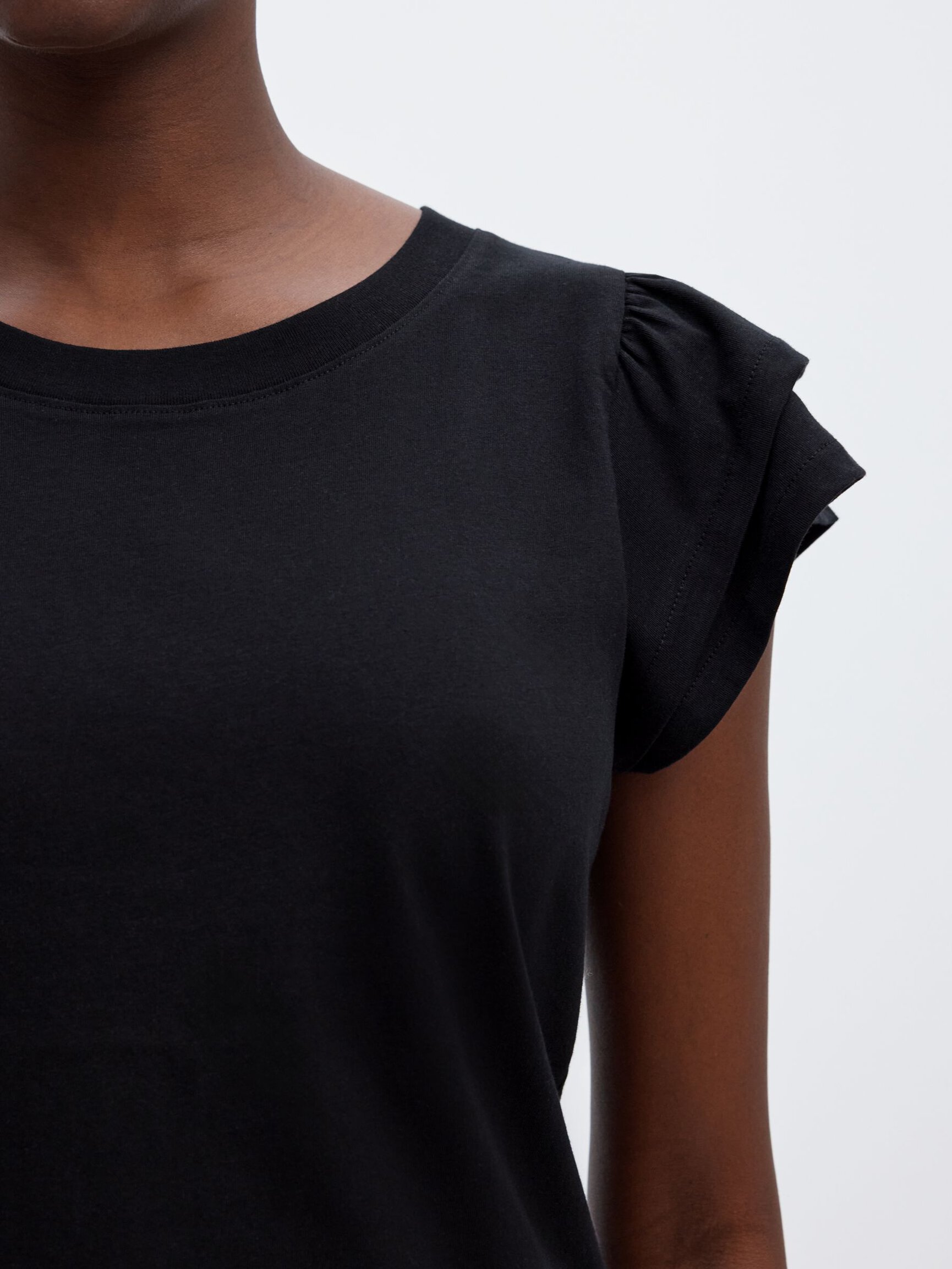 BAUMWOLL RÜSCHEN T-SHIRT