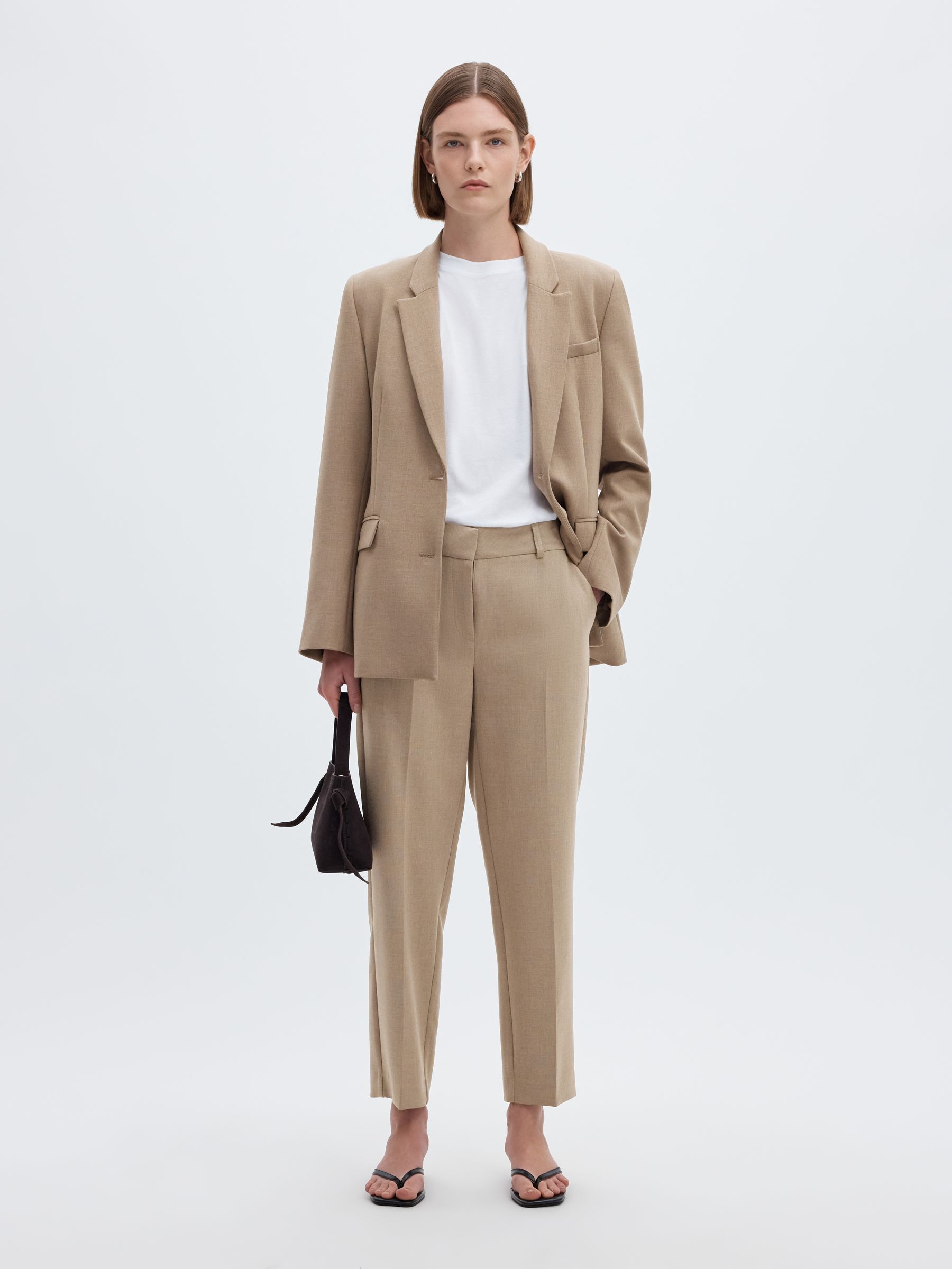 VISCOSE BLEND CROPPED TROUSERS