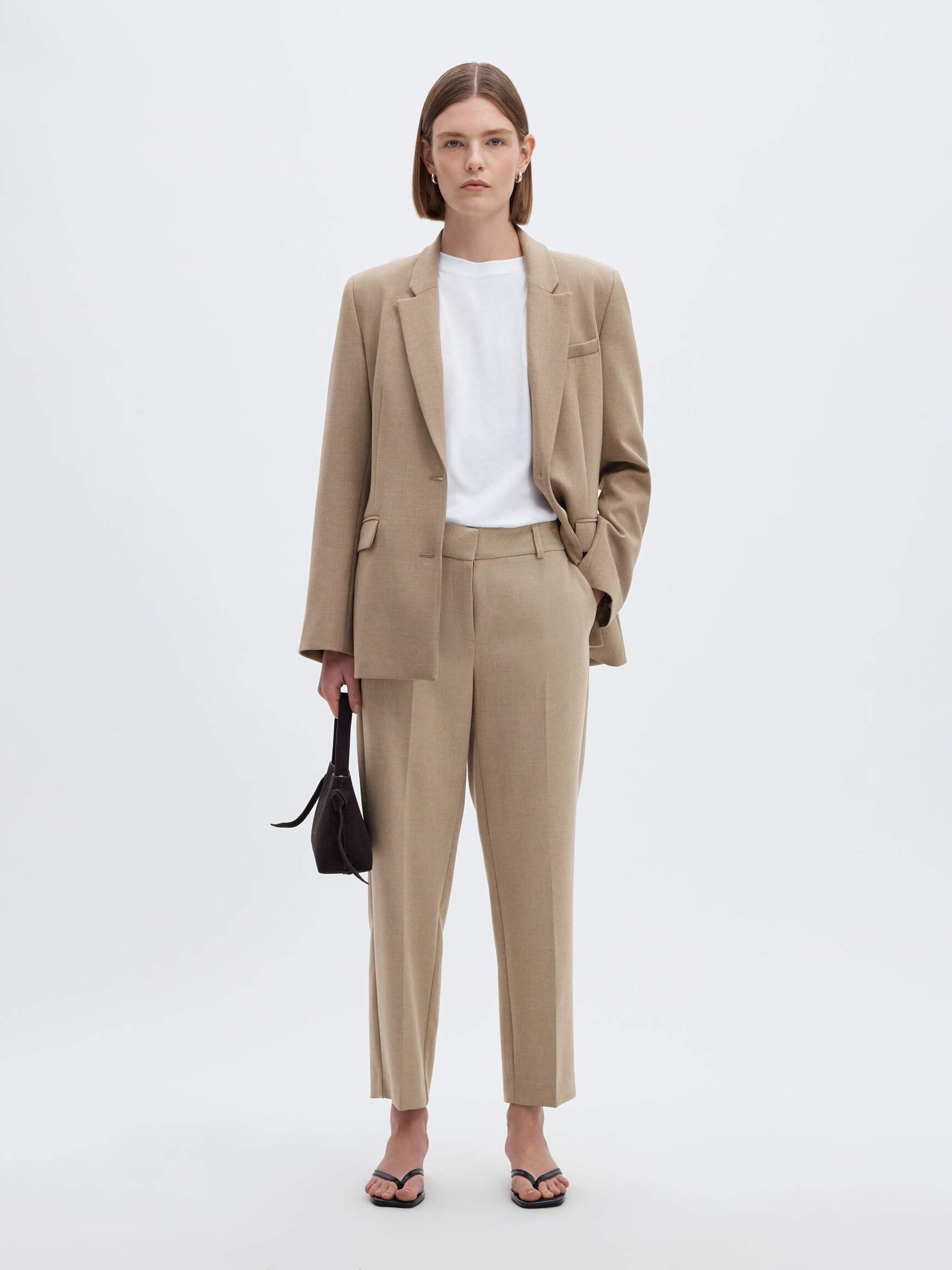VISCOSE BLEND CROPPED TROUSERS