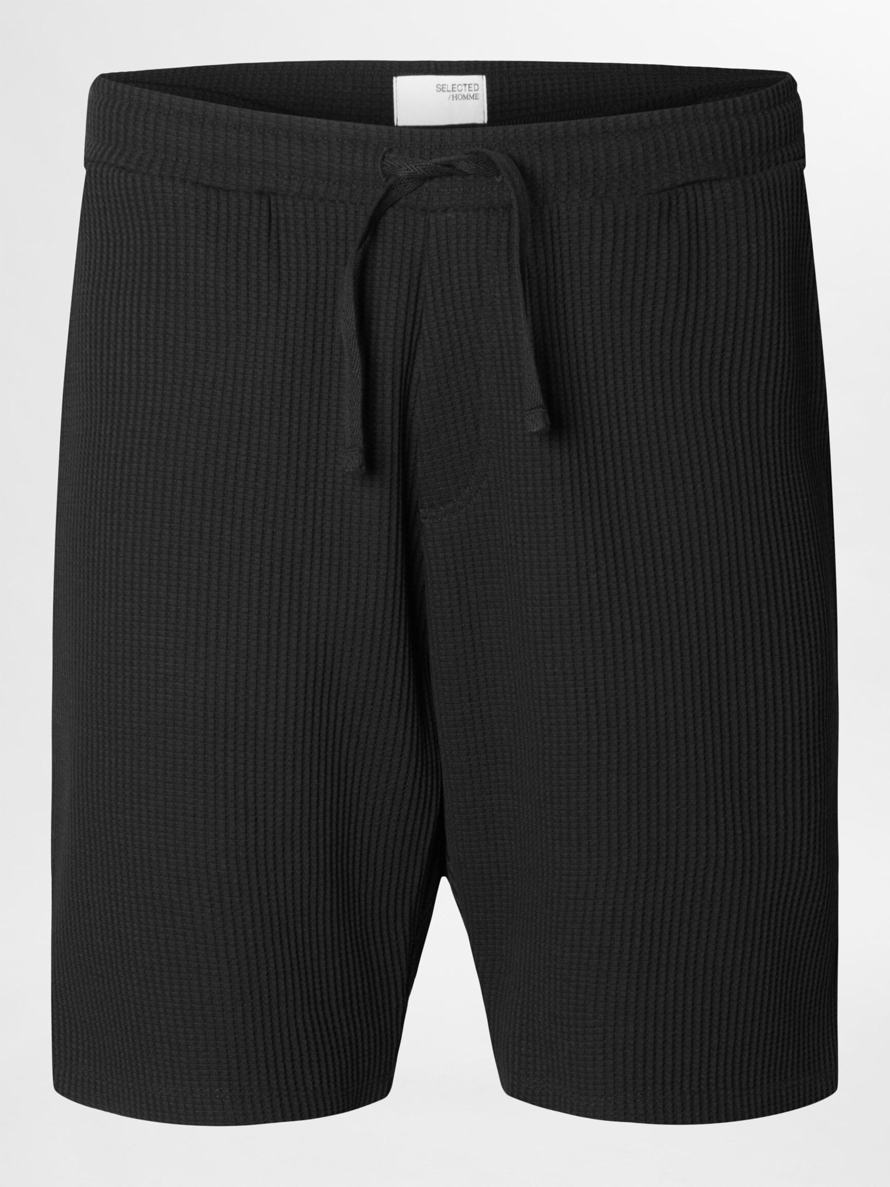 WAFELTEXTUUR SHORTS, Black, highres