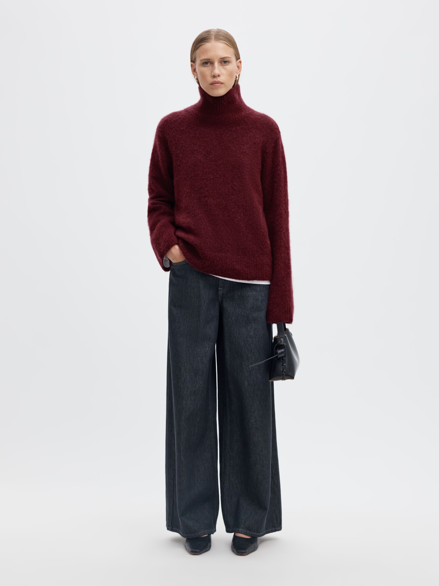 WOOL BLEND HIGH-NECK JUMPER