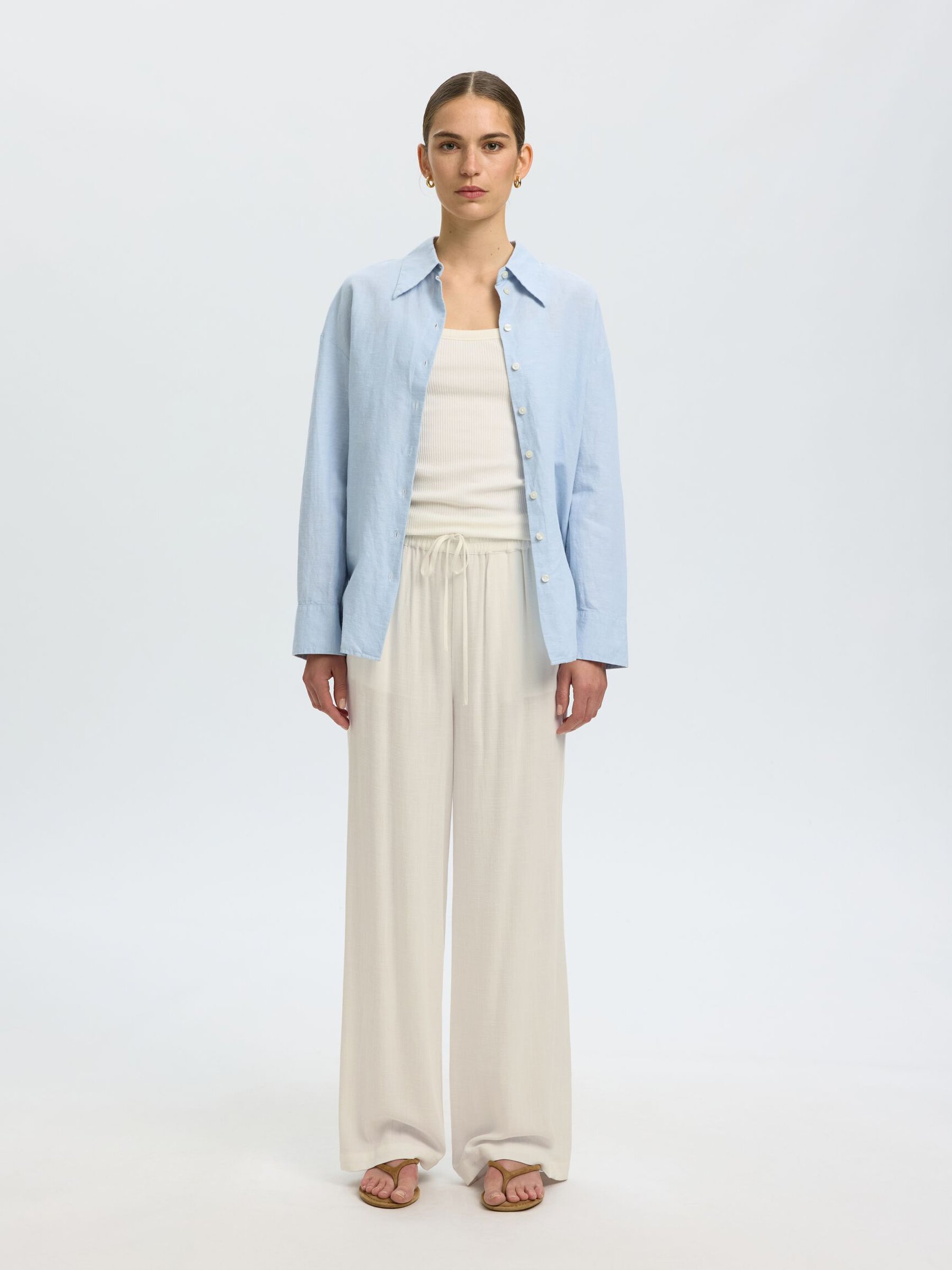 VISCOSE BLEND TROUSERS