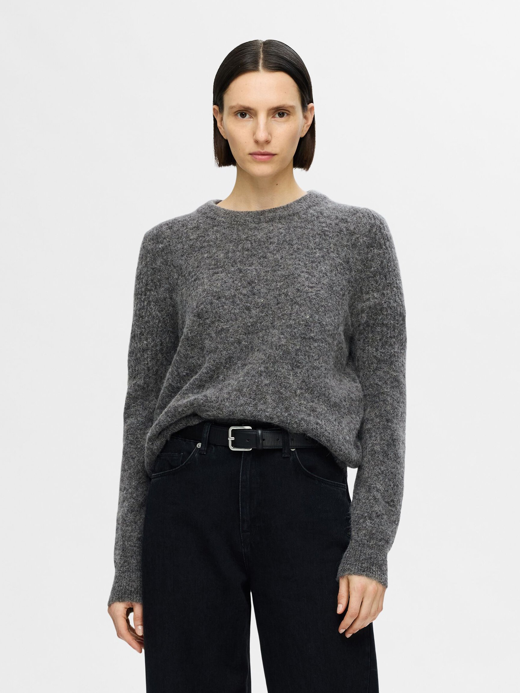 KNITTED WOOL BLEND JUMPER
