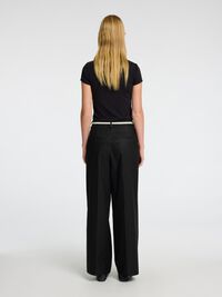 EXTRA WIJDE PIJPEN HIGH-WAIST BROEK, Black, highres