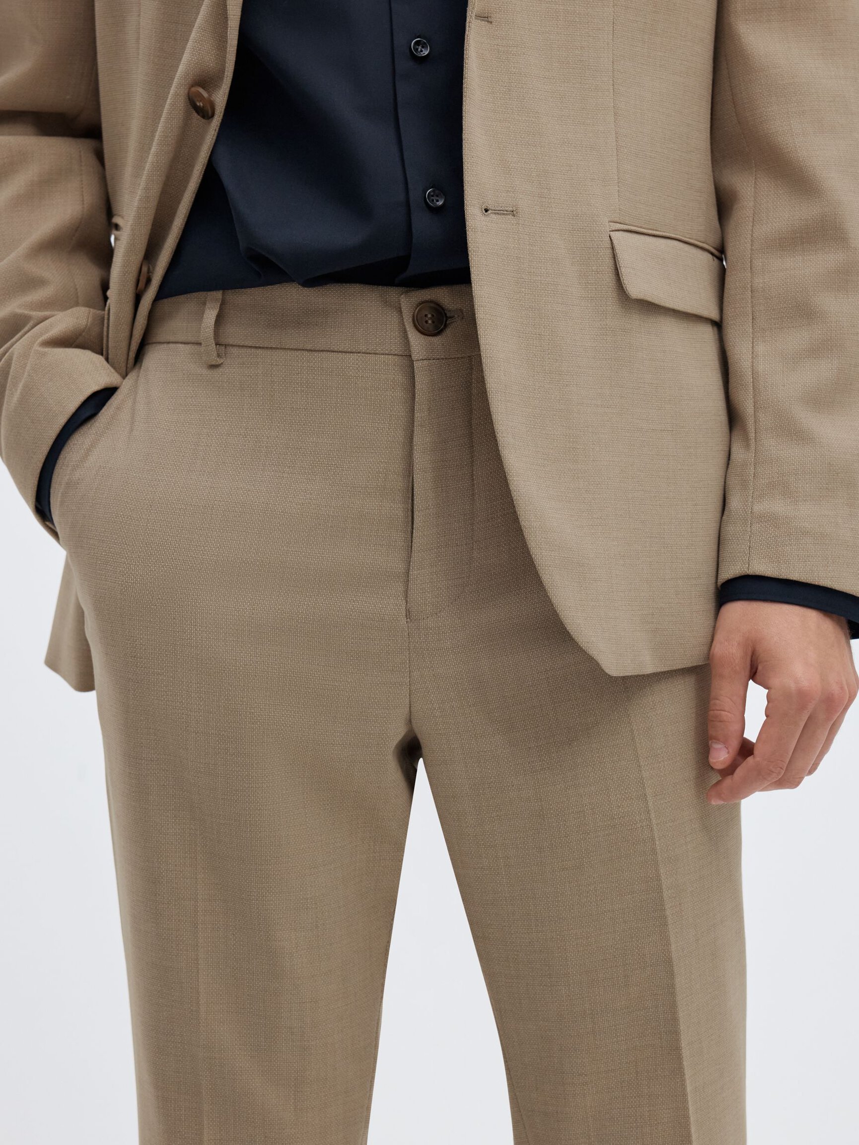 WOVEN WOOL BLEND TROUSERS