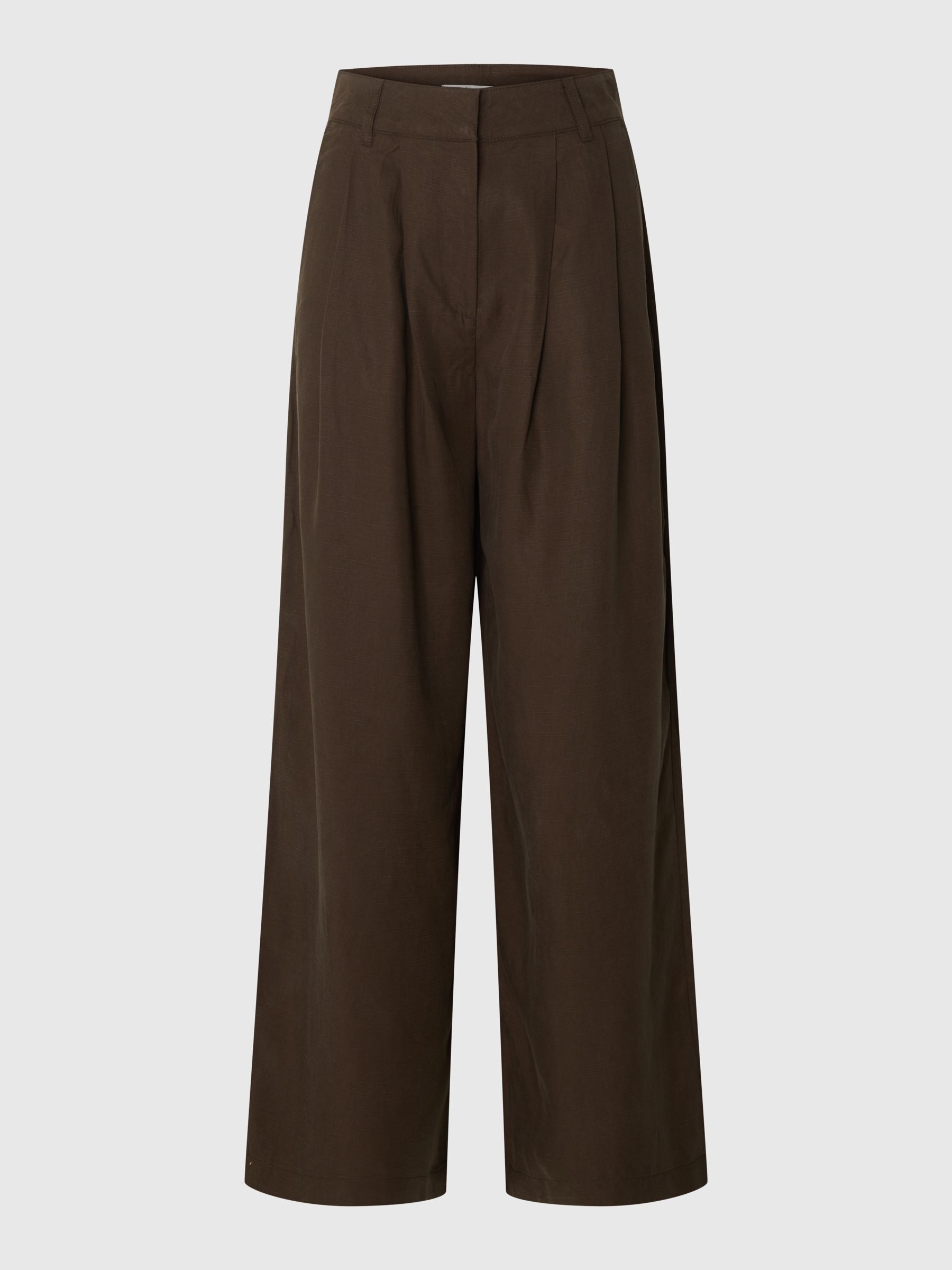 PLEATED WIDE-LEG TROUSERS
