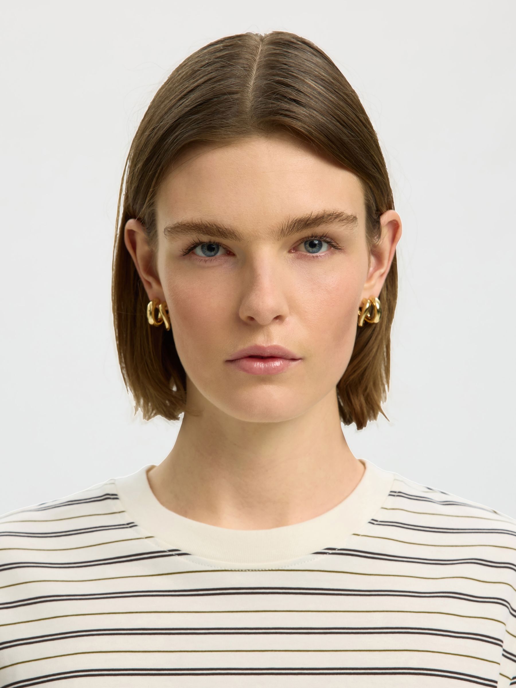 GESTREEPT T-SHIRT MET LANGE MOUWEN