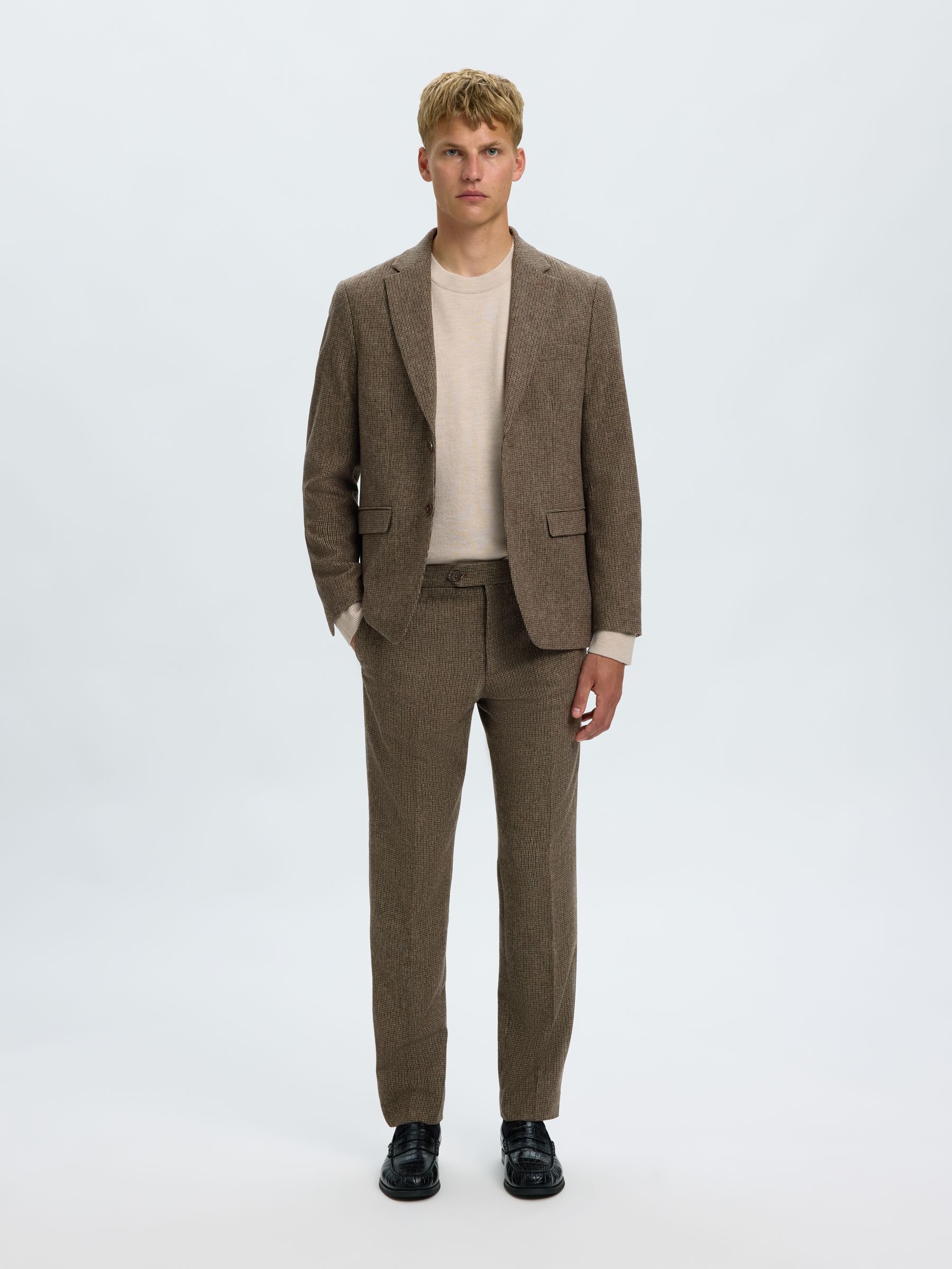 CHECKED WOOL BLEND  BLAZER