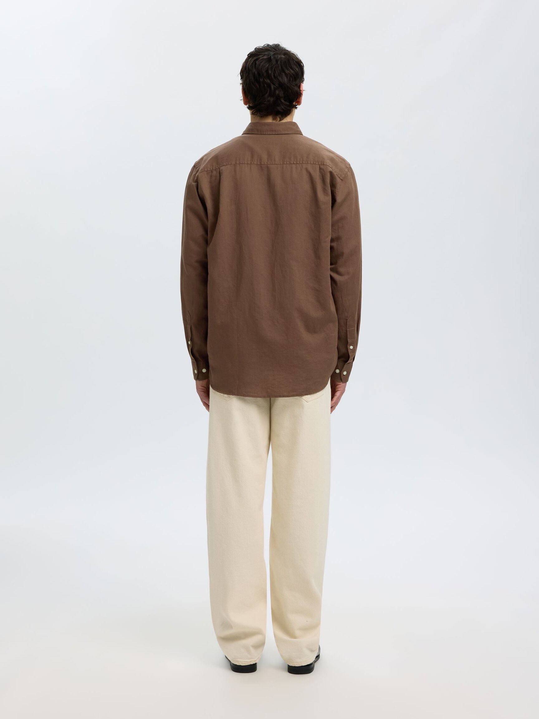 REGULAR FIT SKJORTE I HØRBLANDING