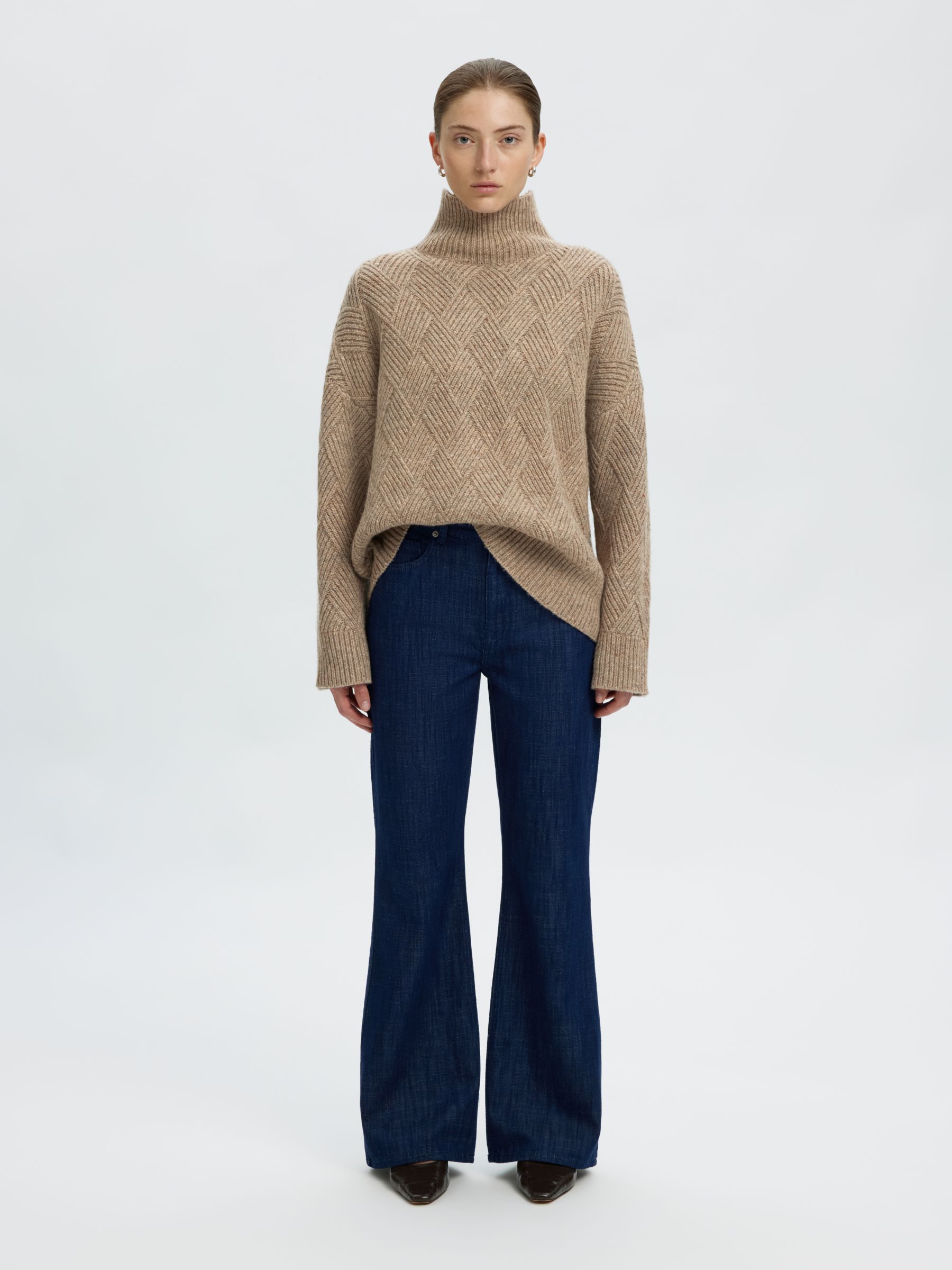 WOOL BLEND HIGH-NECK JUMPER