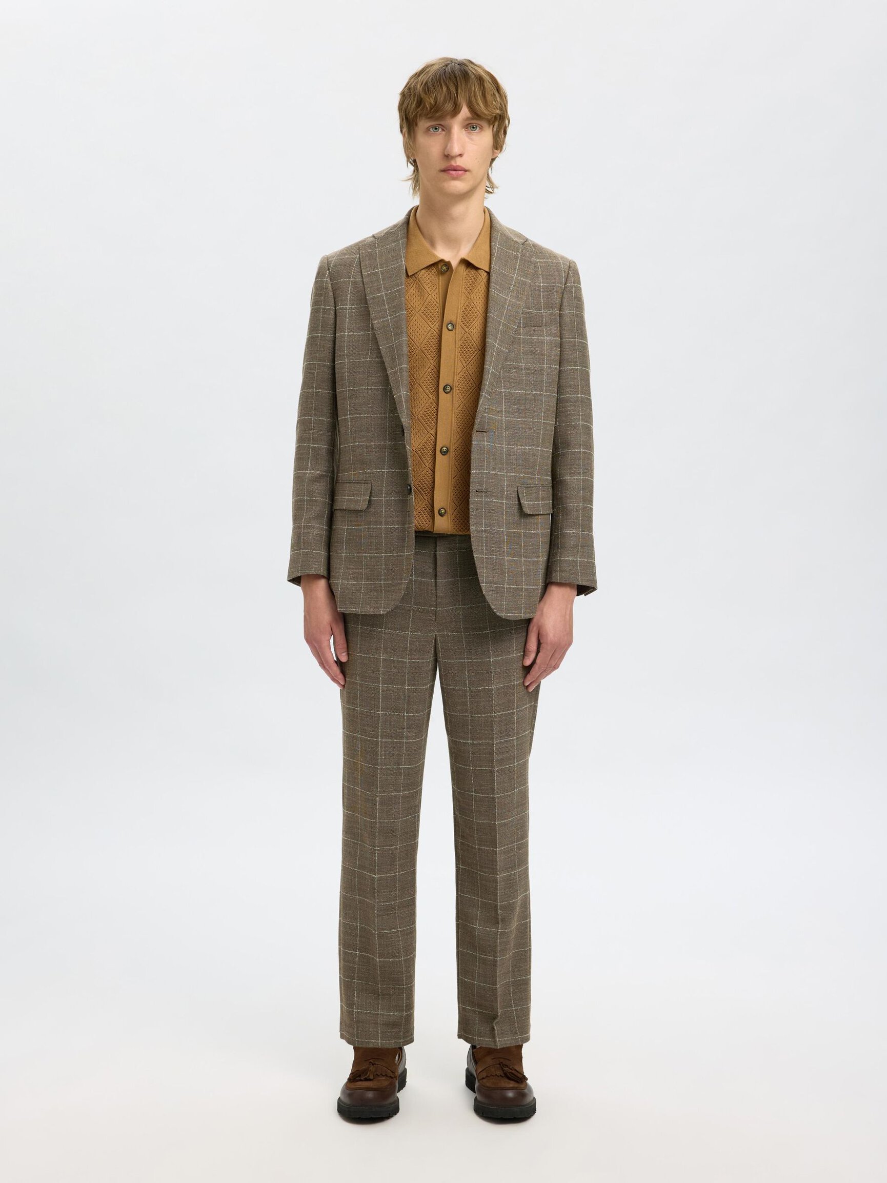 WOOL BLEND SUIT TROUSERS