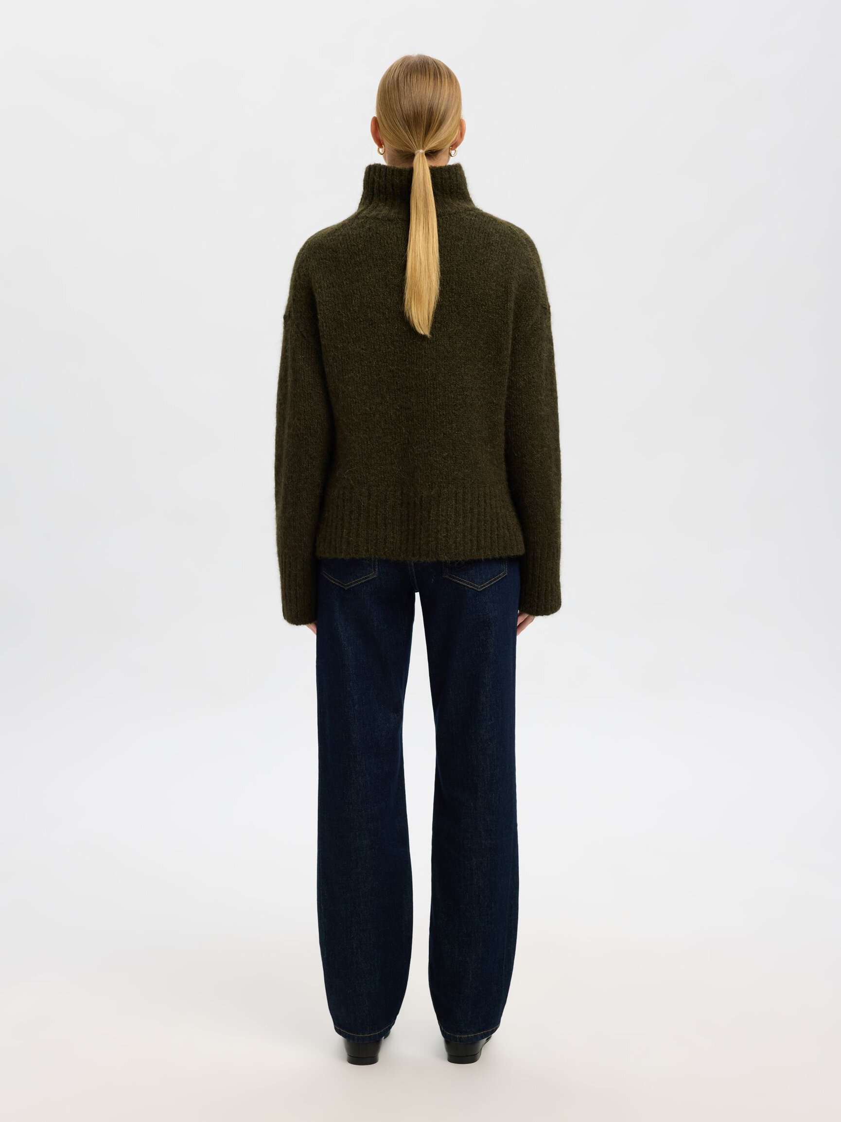 WOOL BLEND HIGH-NECK JUMPER