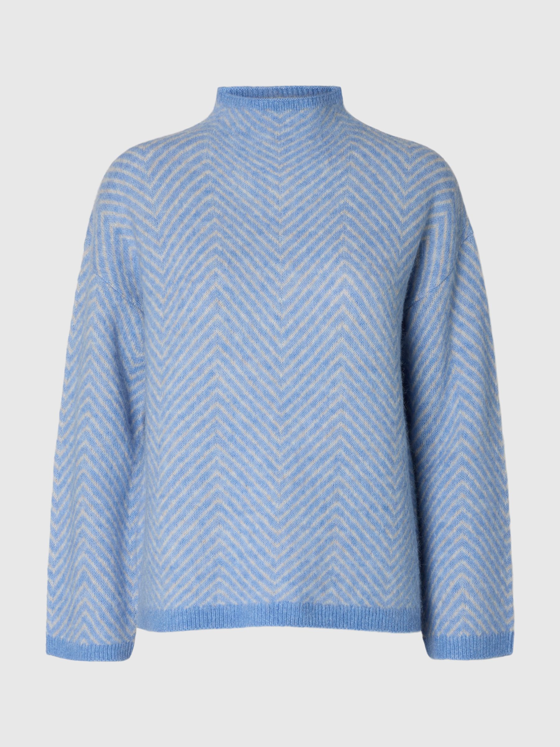 HERRINGBONE HIGH-NECK JUMPER