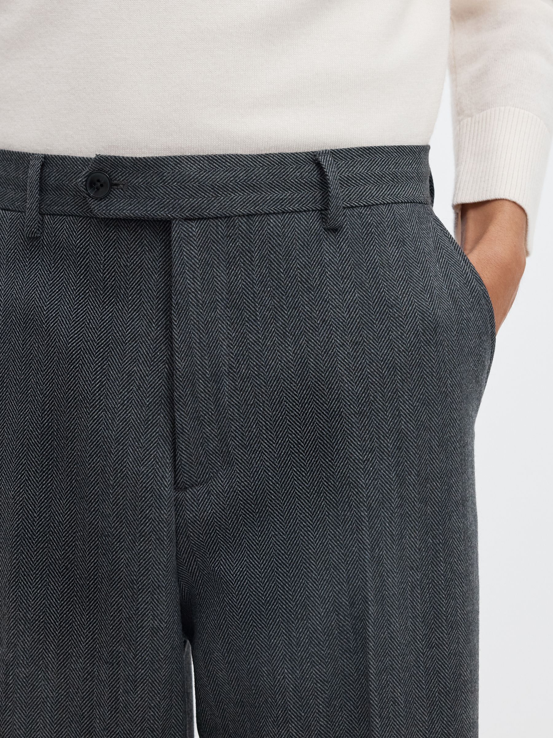 RELAXED WOOL BLEND SUIT TROUSERS