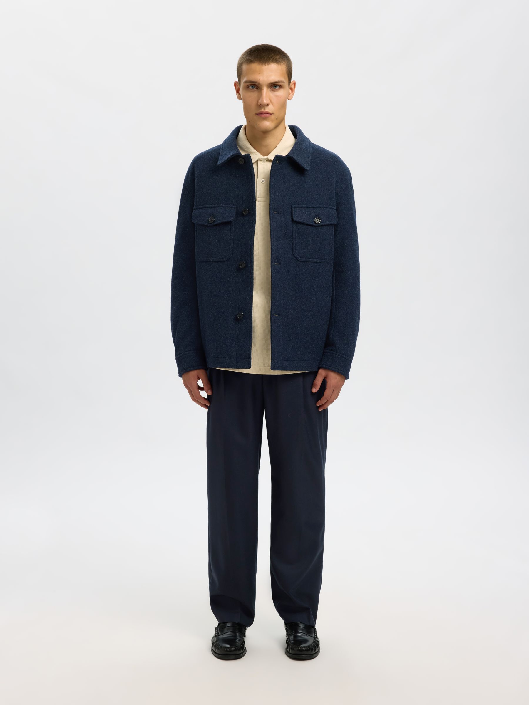 WOOL BLEND LOOSE-FIT TROUSERS