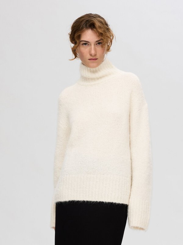Wool Blend High-Neck Pullover