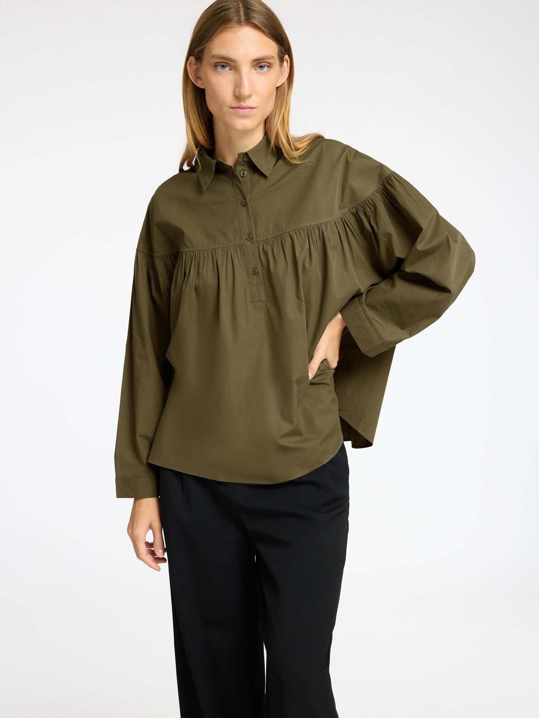 100% COTTON LONG SLEEVED BLOUSE
