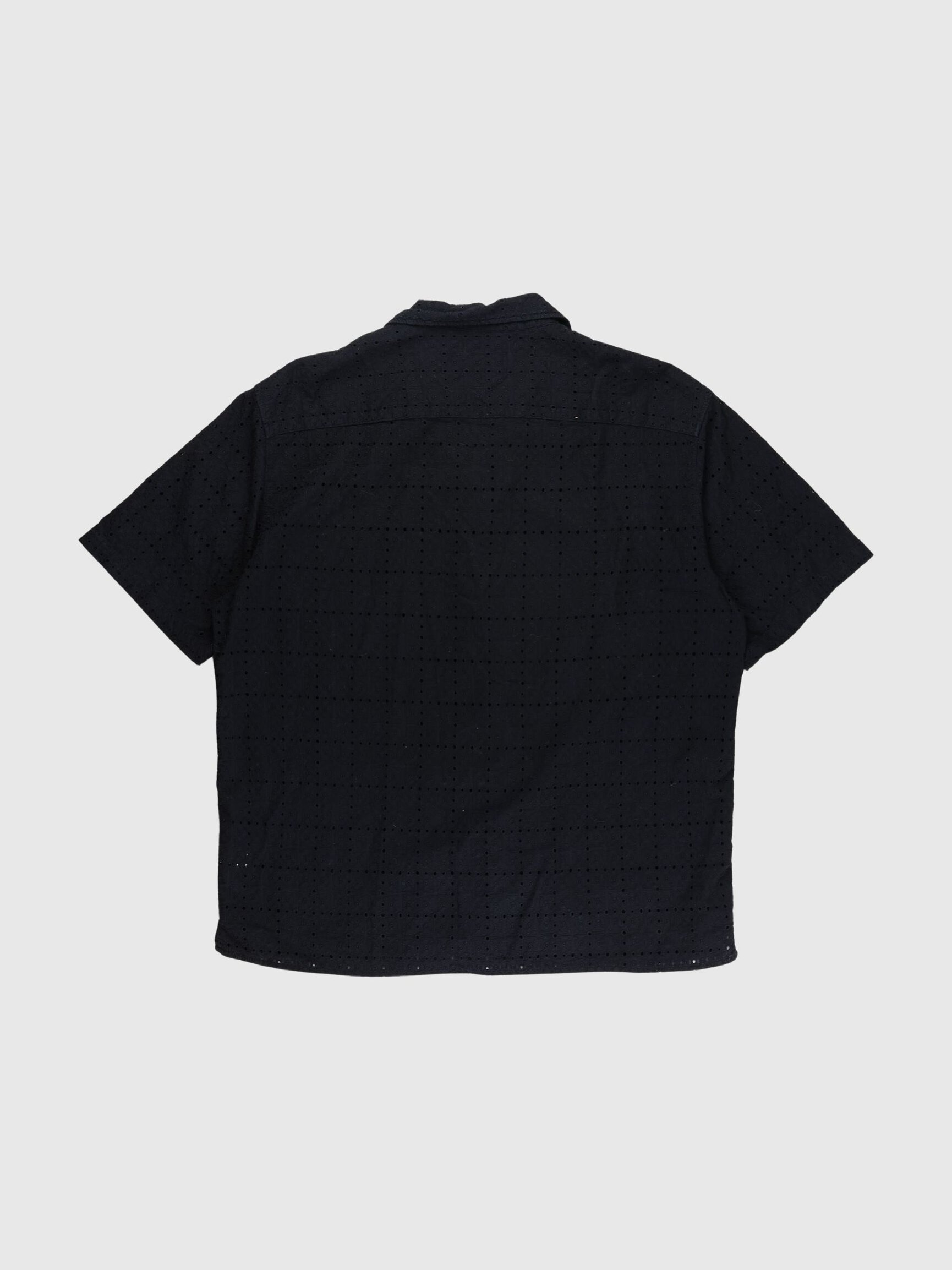 BRODERIE ANGLAISE KORTÆRMET SKJORTE