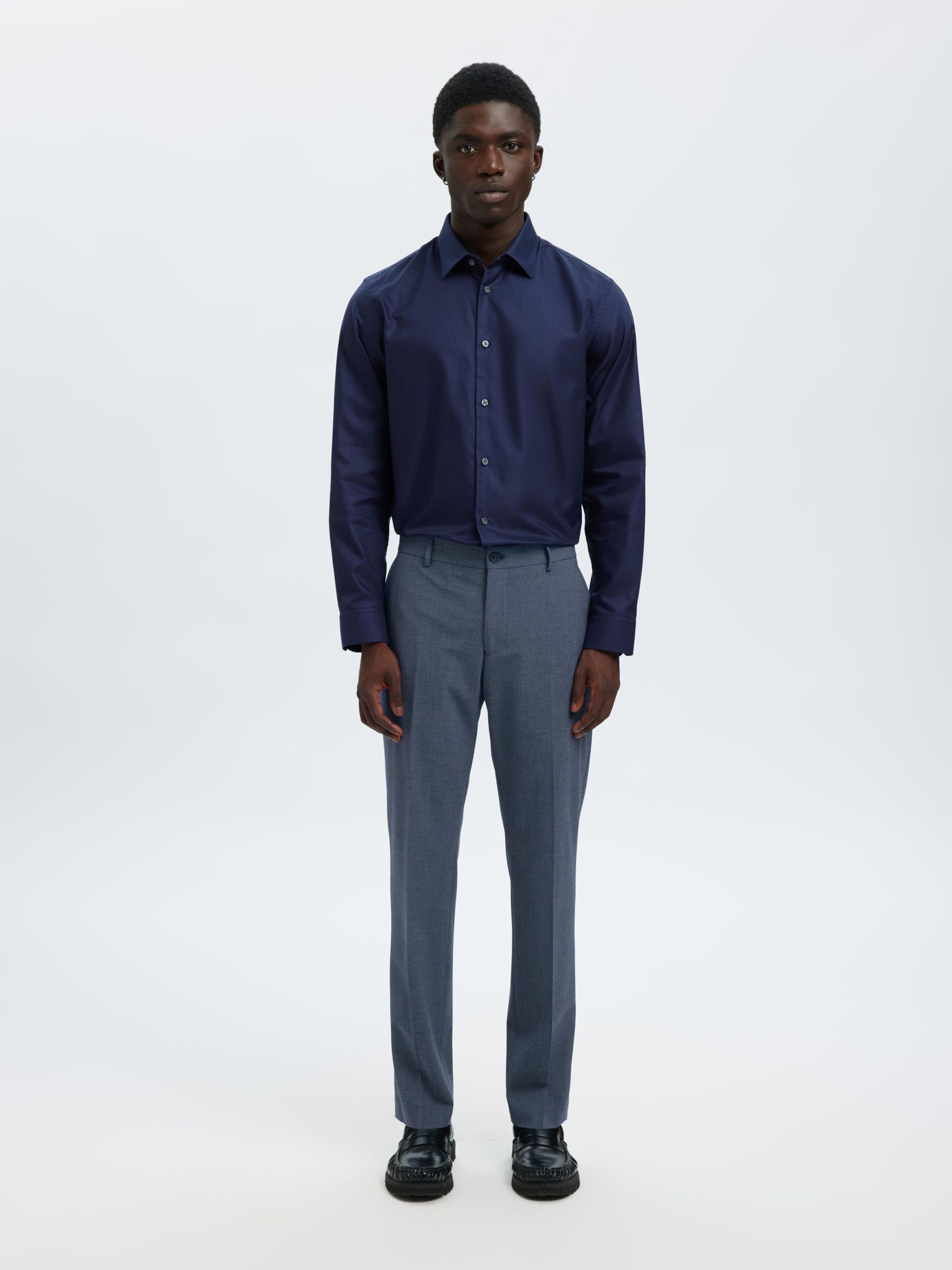 VISCOSE BLEND SLIM FIT SUIT TROUSERS