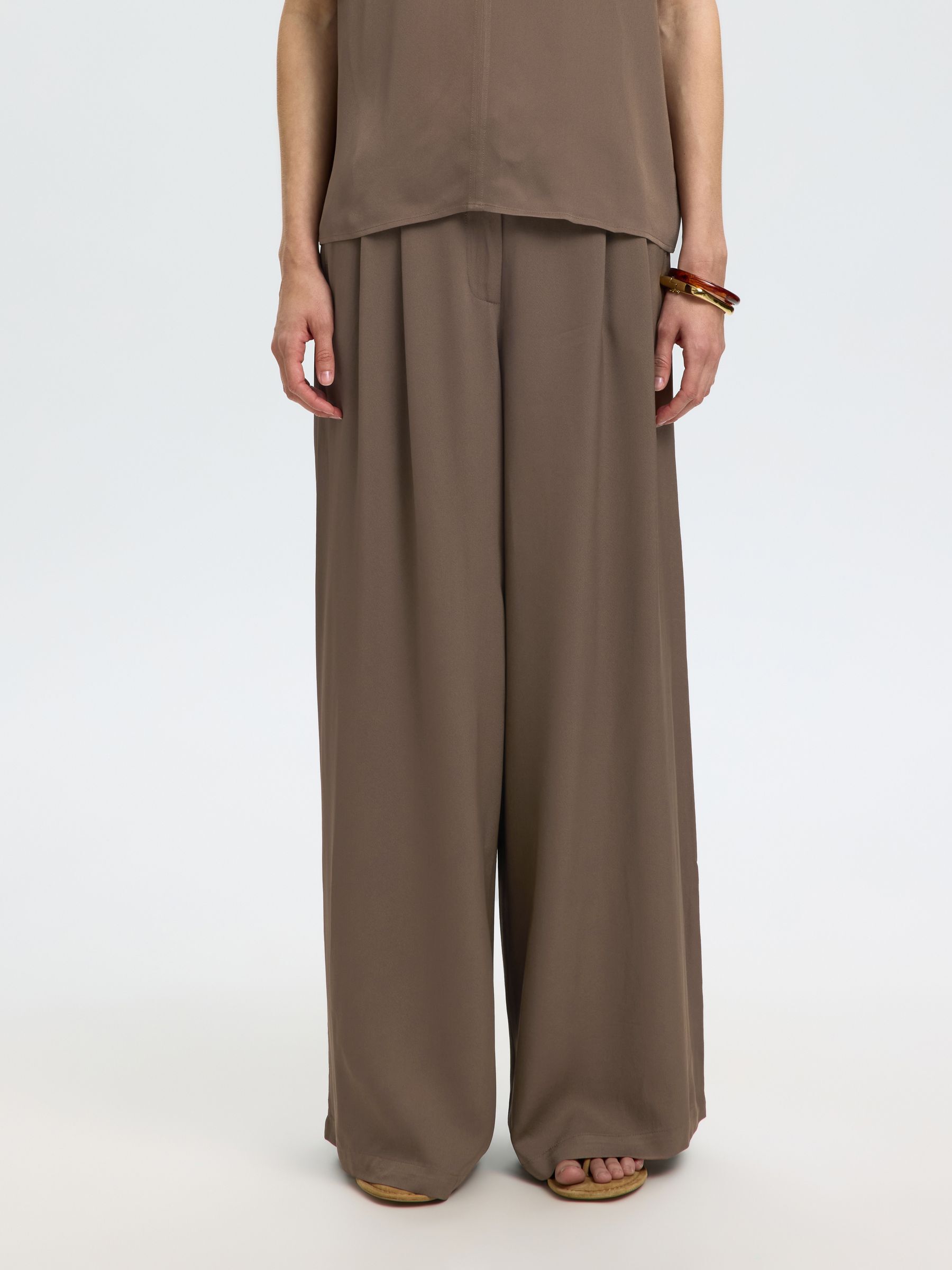 VISCOSE WIDE-LEG TROUSERS