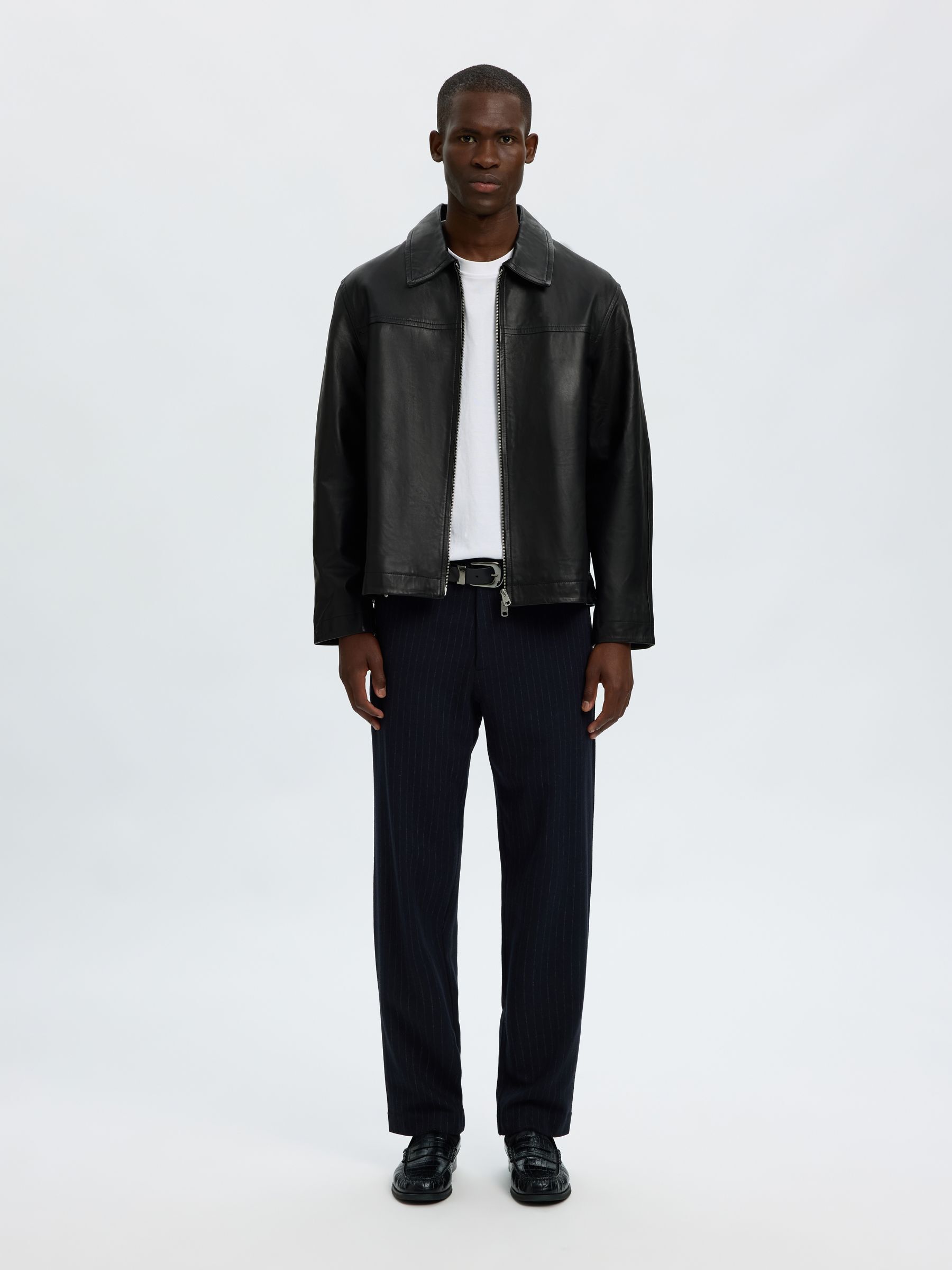 ZIPPED LEATHER JACKET