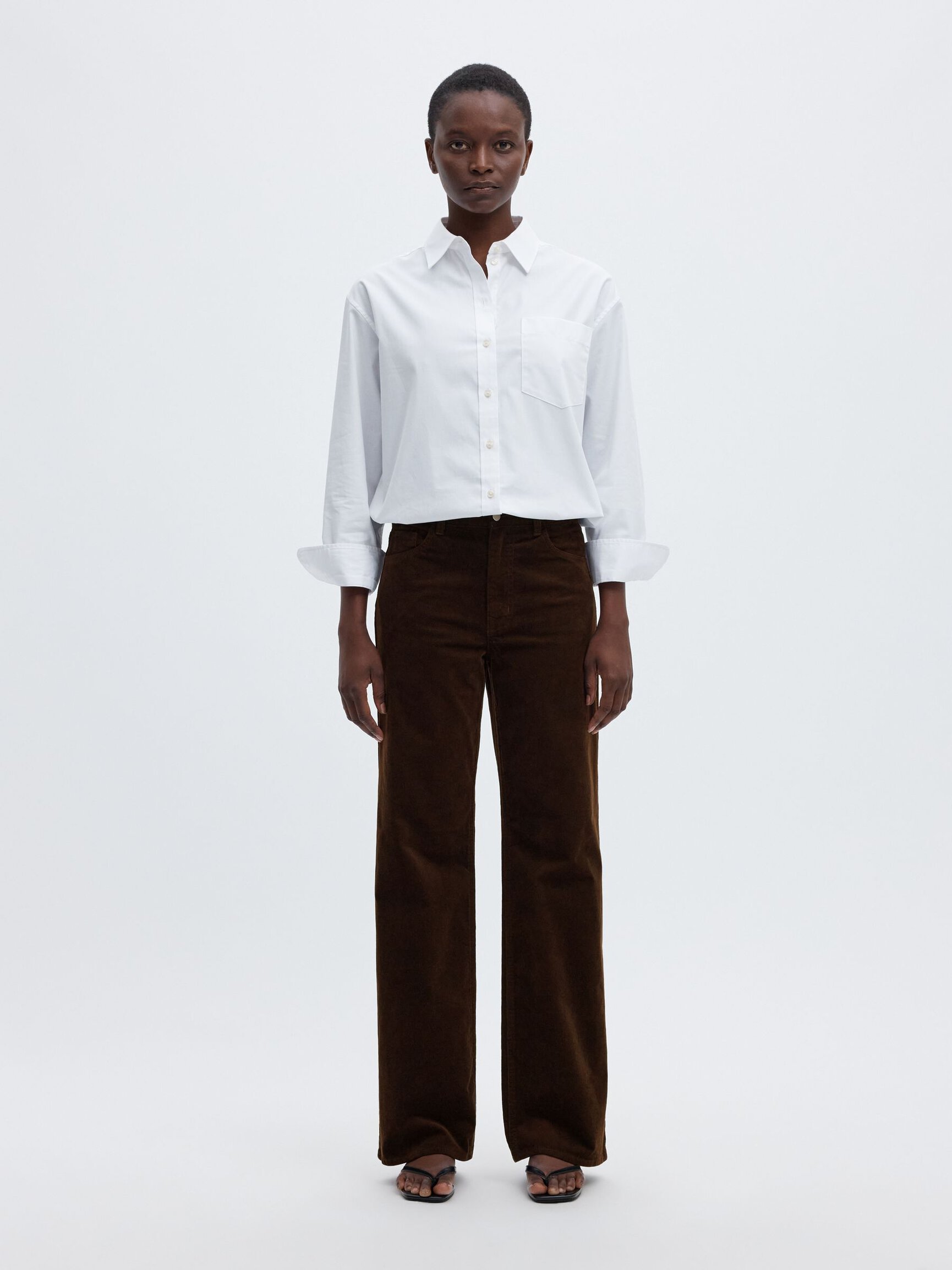WIDE FIT CORDUROY TROUSERS