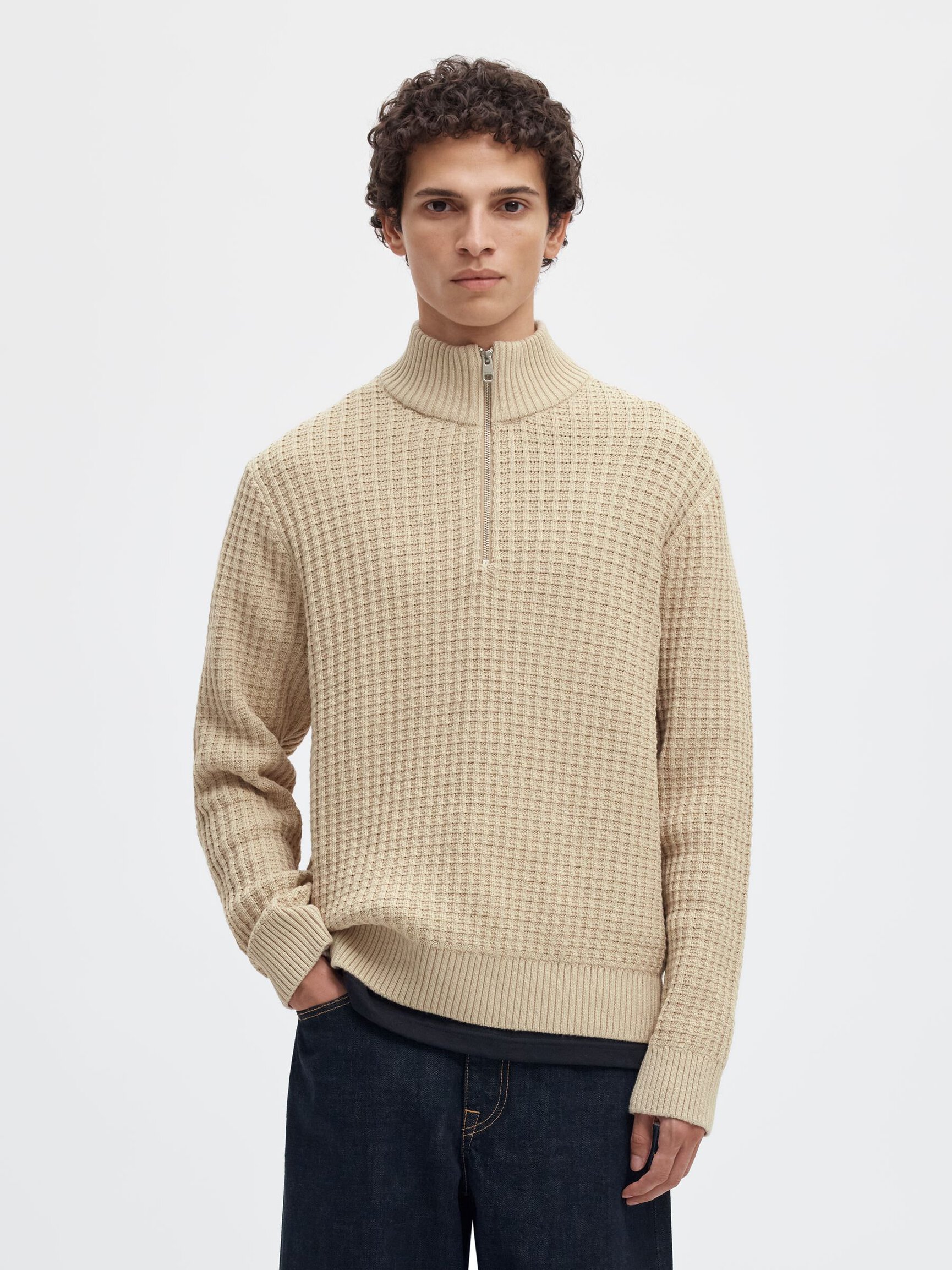 ORGANIC COTTON HALF-ZIP JUMPER