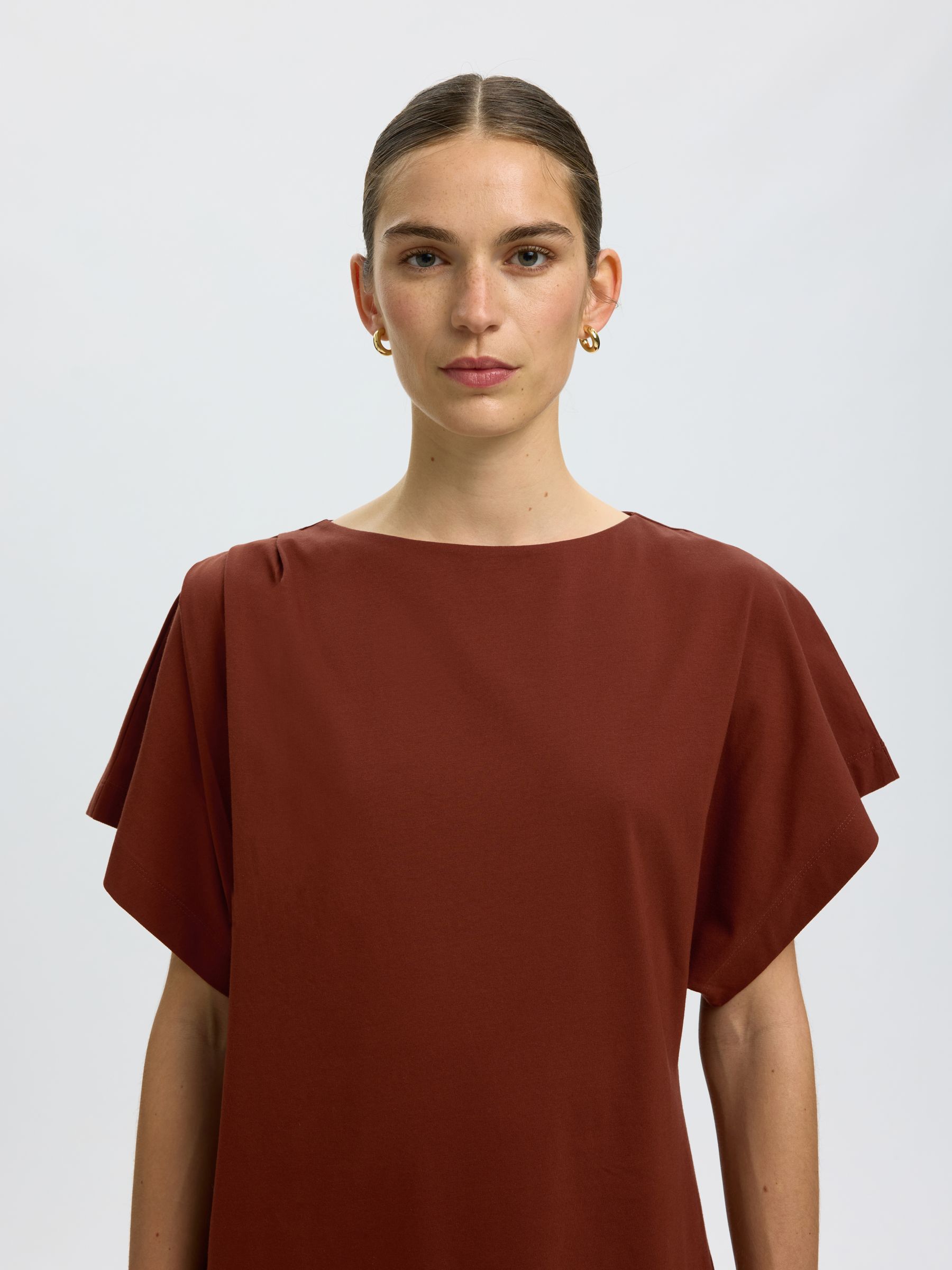 COTTON SHORT SLEEVED MINI DRESS