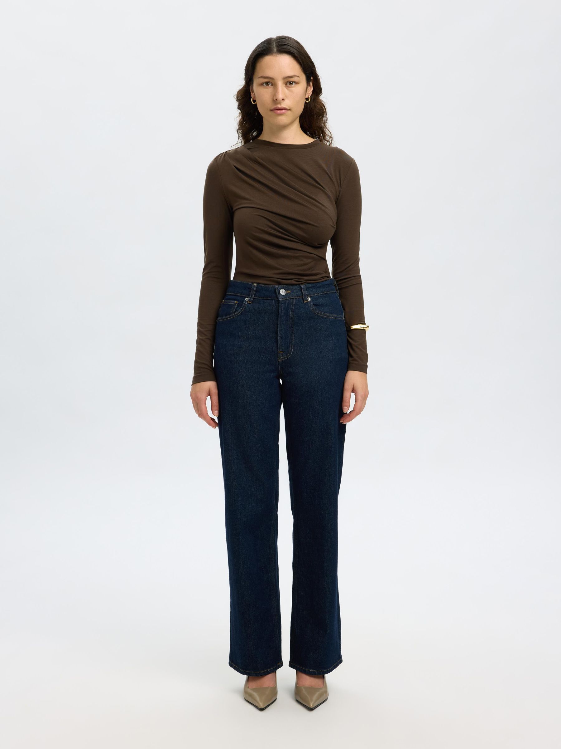 DRAPED LONG SLEEVED TOP