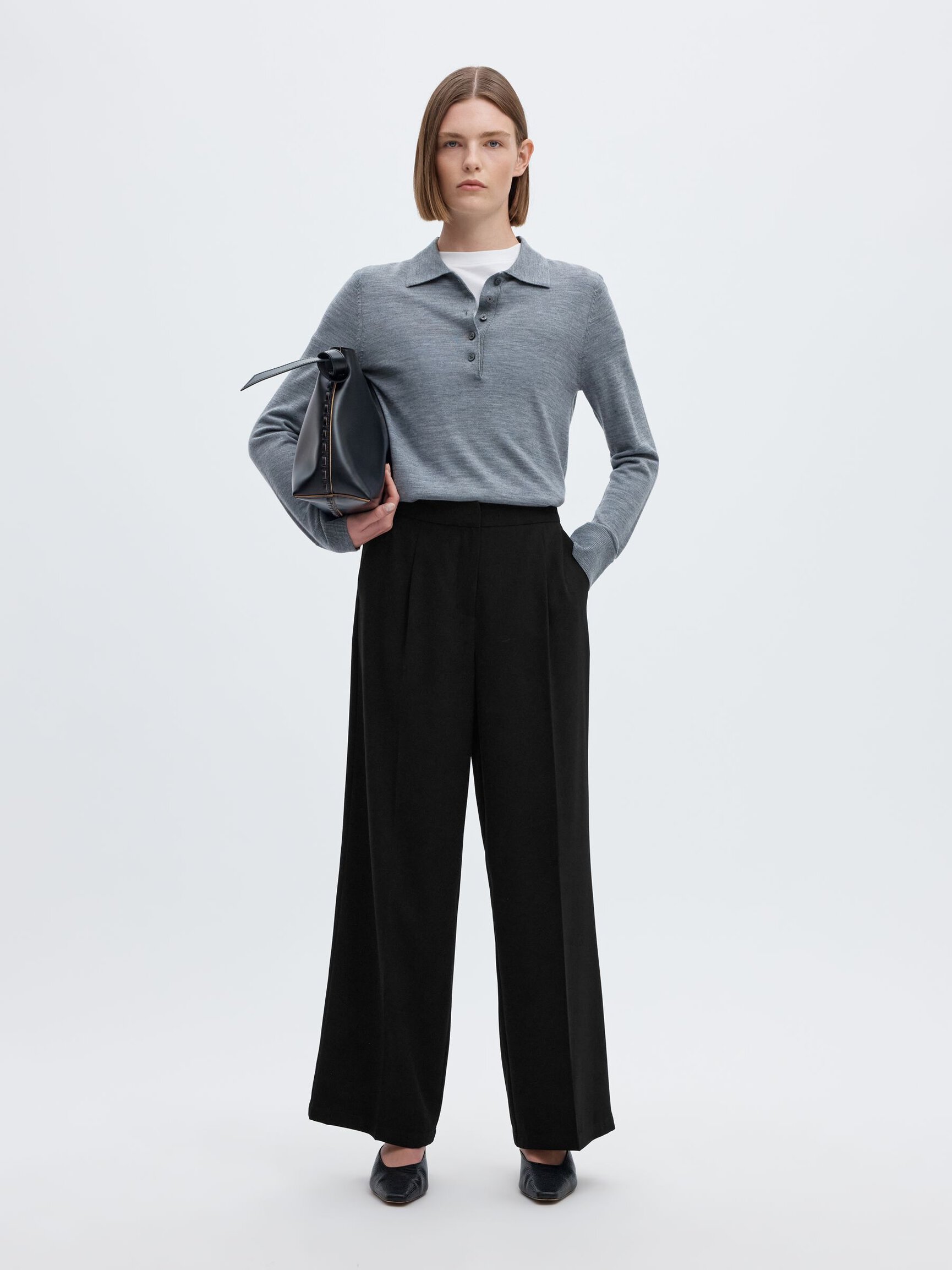 WOVEN WIDE-LEG TROUSERS