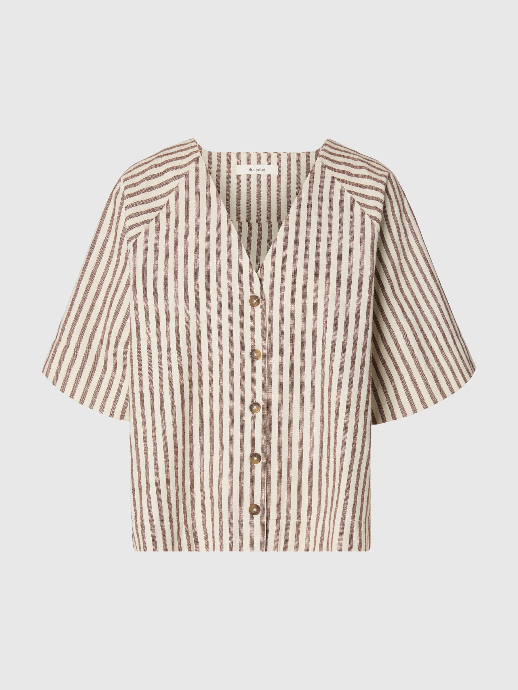 COTTON BLEND  2/4 SLEEVED BLOUSE
