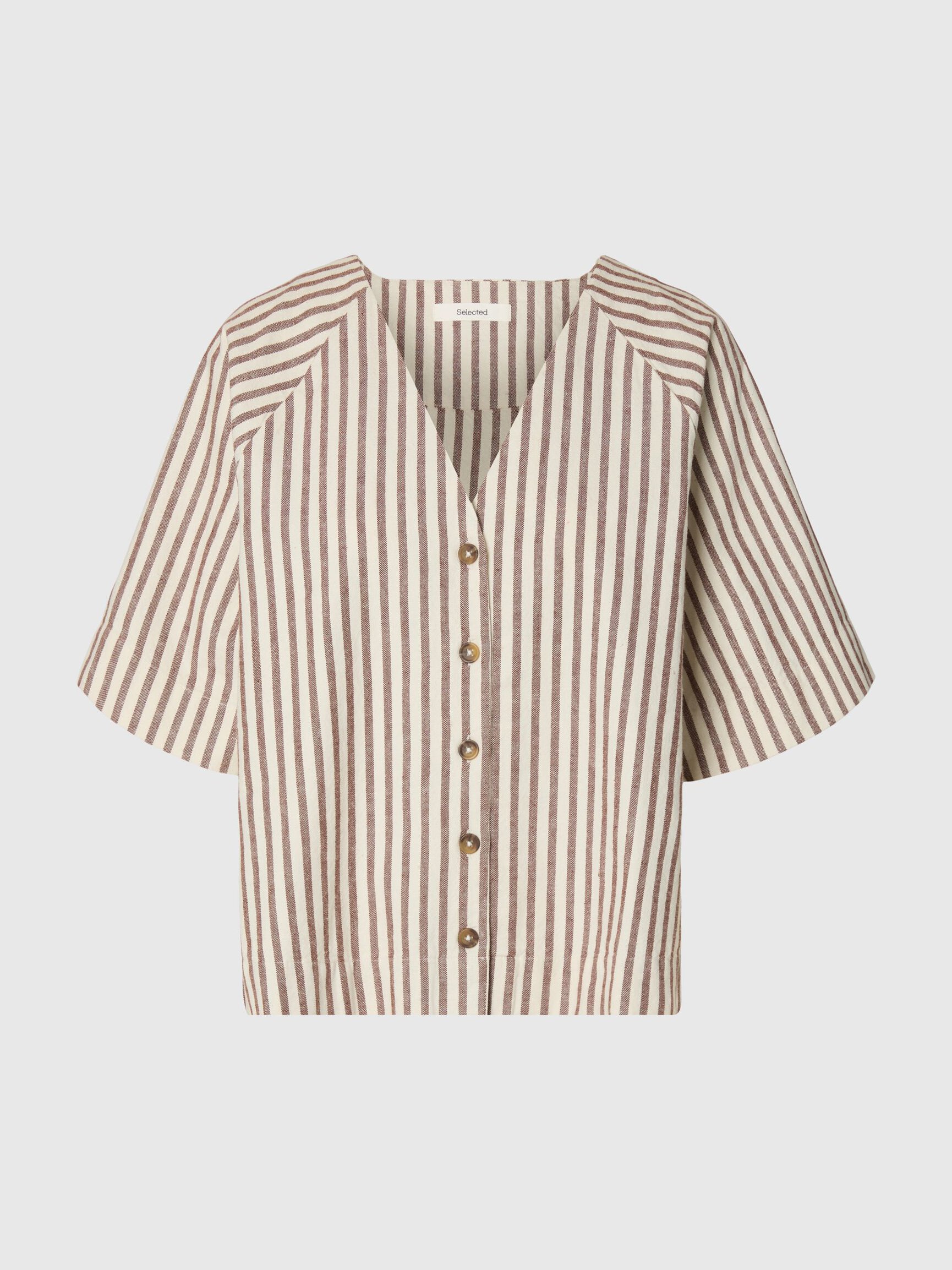 COTTON BLEND 2/4 SLEEVED BLOUSE