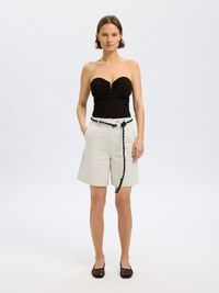 SLEEVELESS BUSTIER TOP, Black, highres