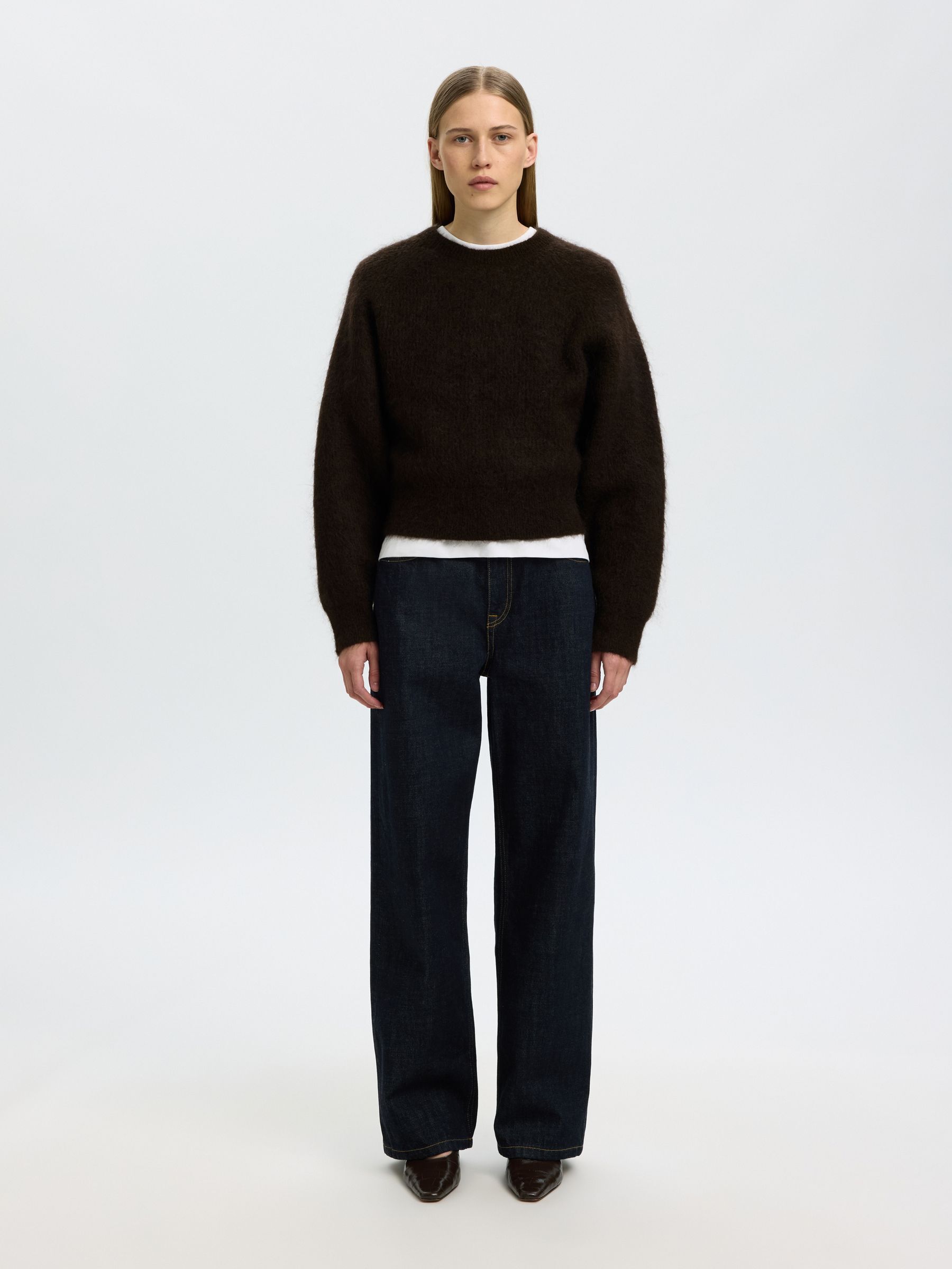 MOHAIR BLEND KNITTED JUMPER