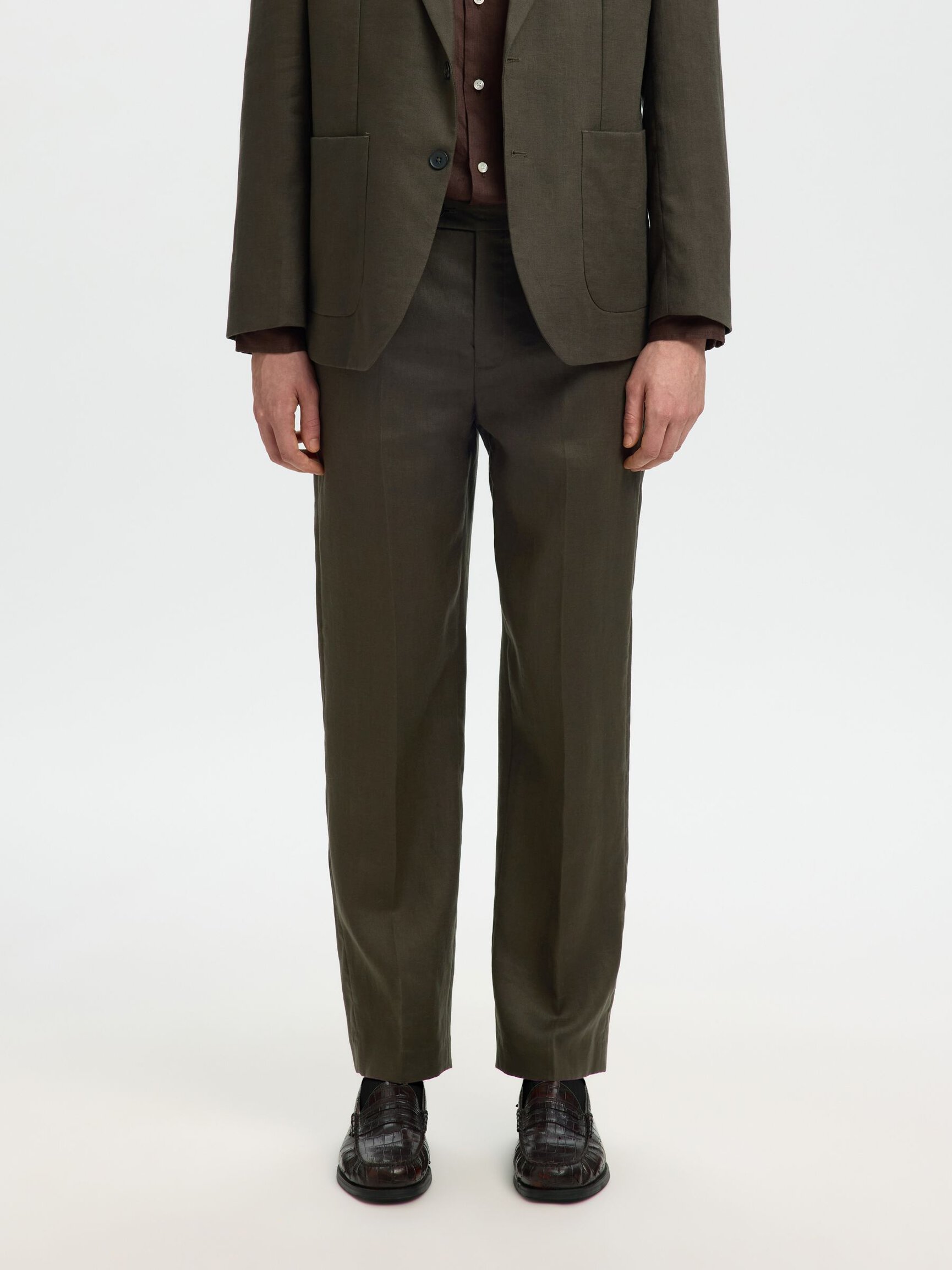 LINEN REGULAR FIT TROUSERS