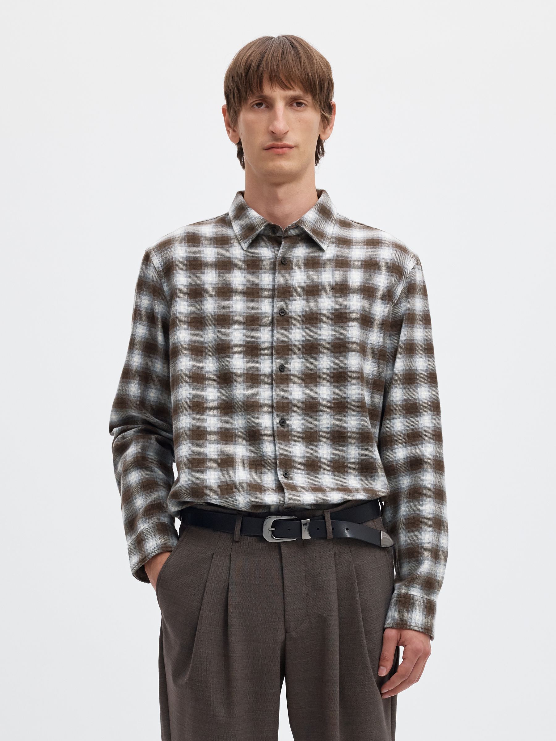 BRUSHED ORGANIC COTTON LONG SLEEVED SHIRT