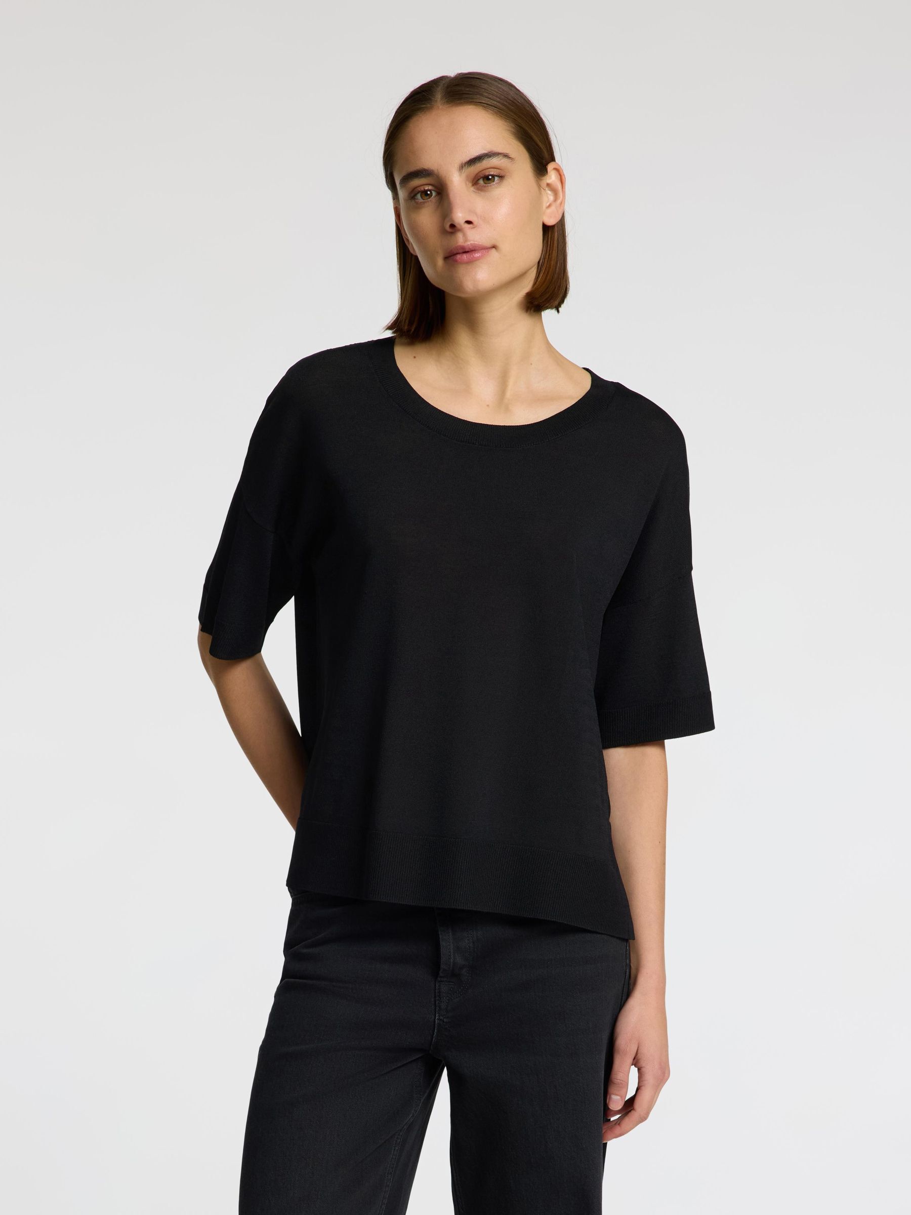 VISCOSE BLEND LOOSE  T-SHIRT