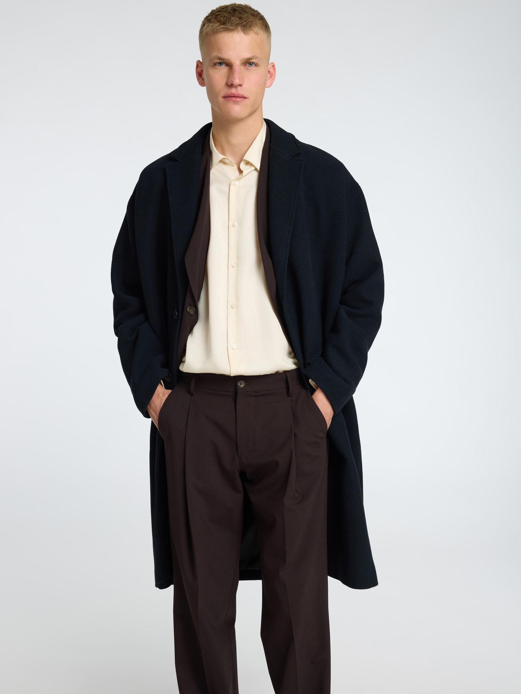 WOLLGEMISCH BÜGELFALTEN LOOSE FIT HOSEN