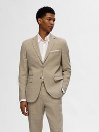 SLIM FIT SINGLE-BREASTED BLAZER, Sand, highres
