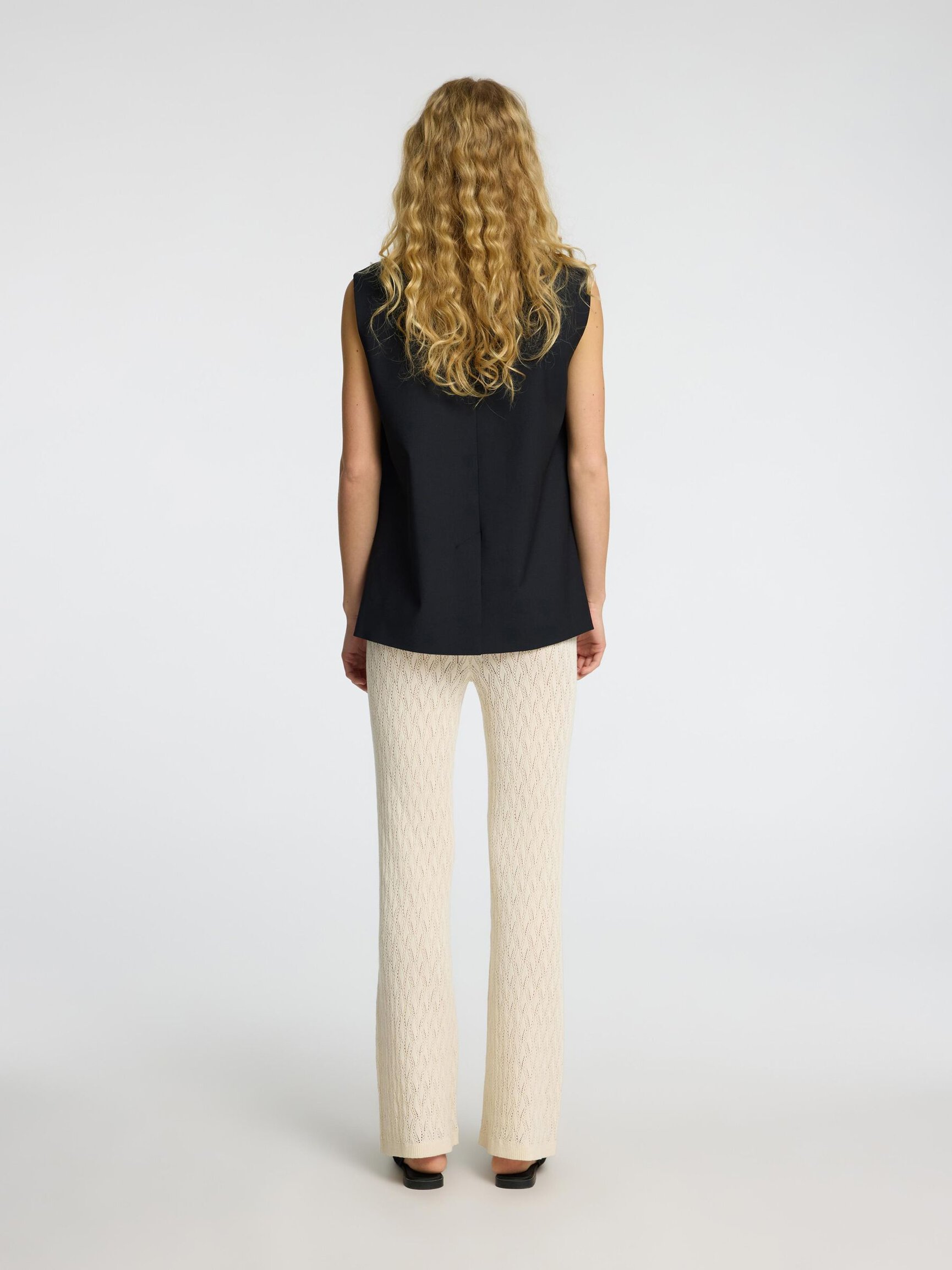 KNITTED HIGH WAISTED TROUSERS