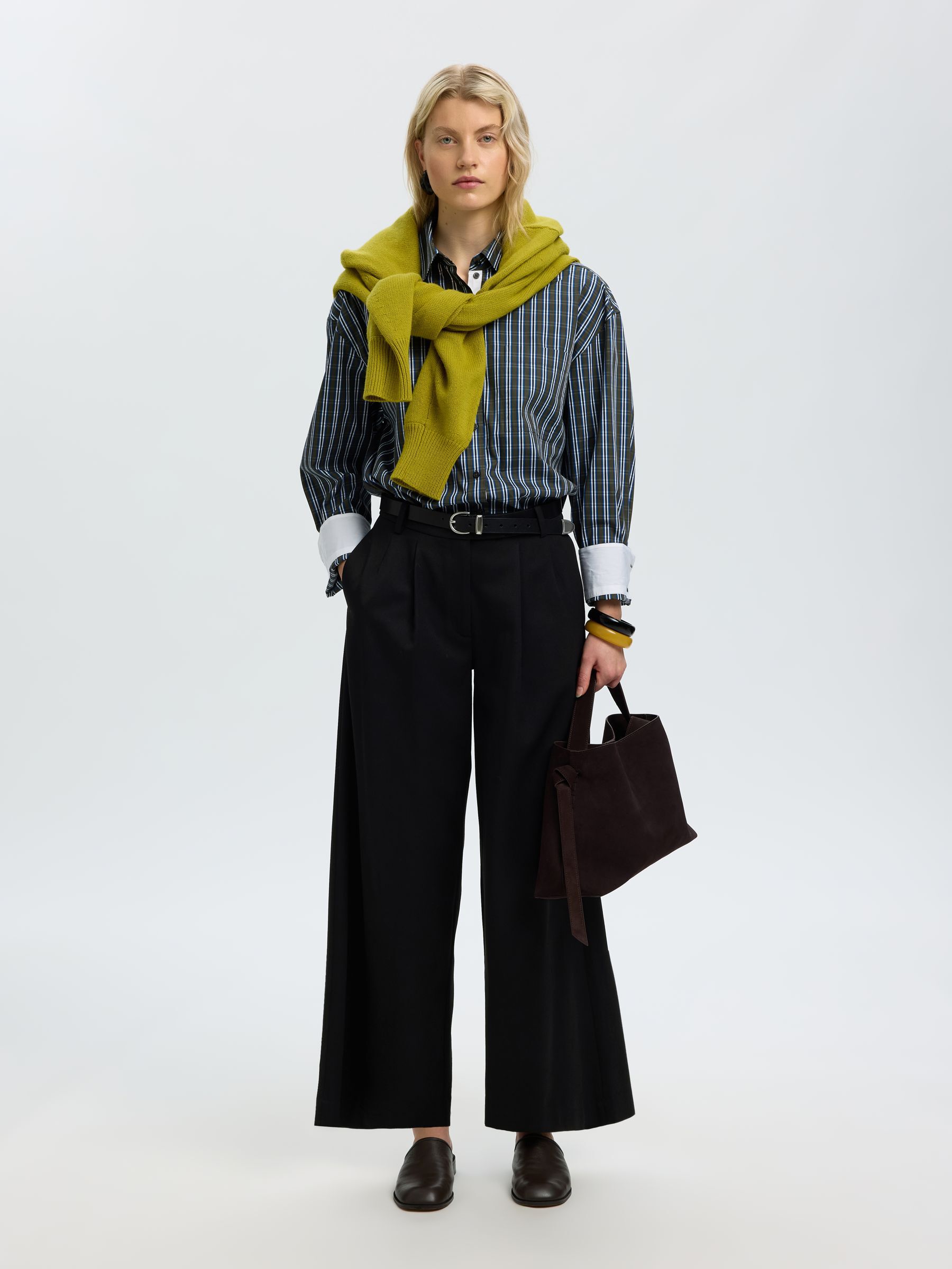 PLEATED HIGH WAISTED TROUSERS